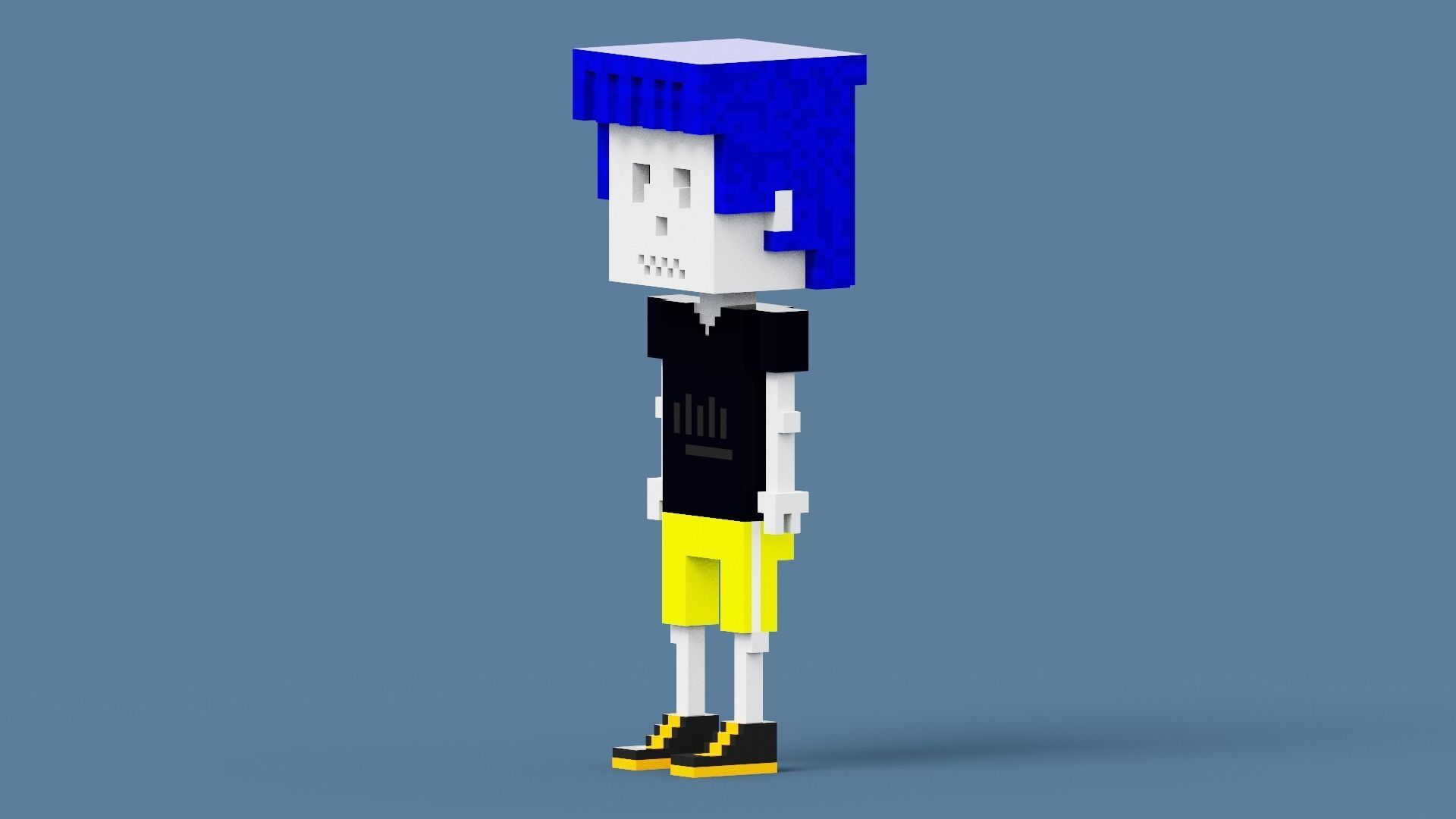 Voxel Skeleton Low-poly 3D model_16