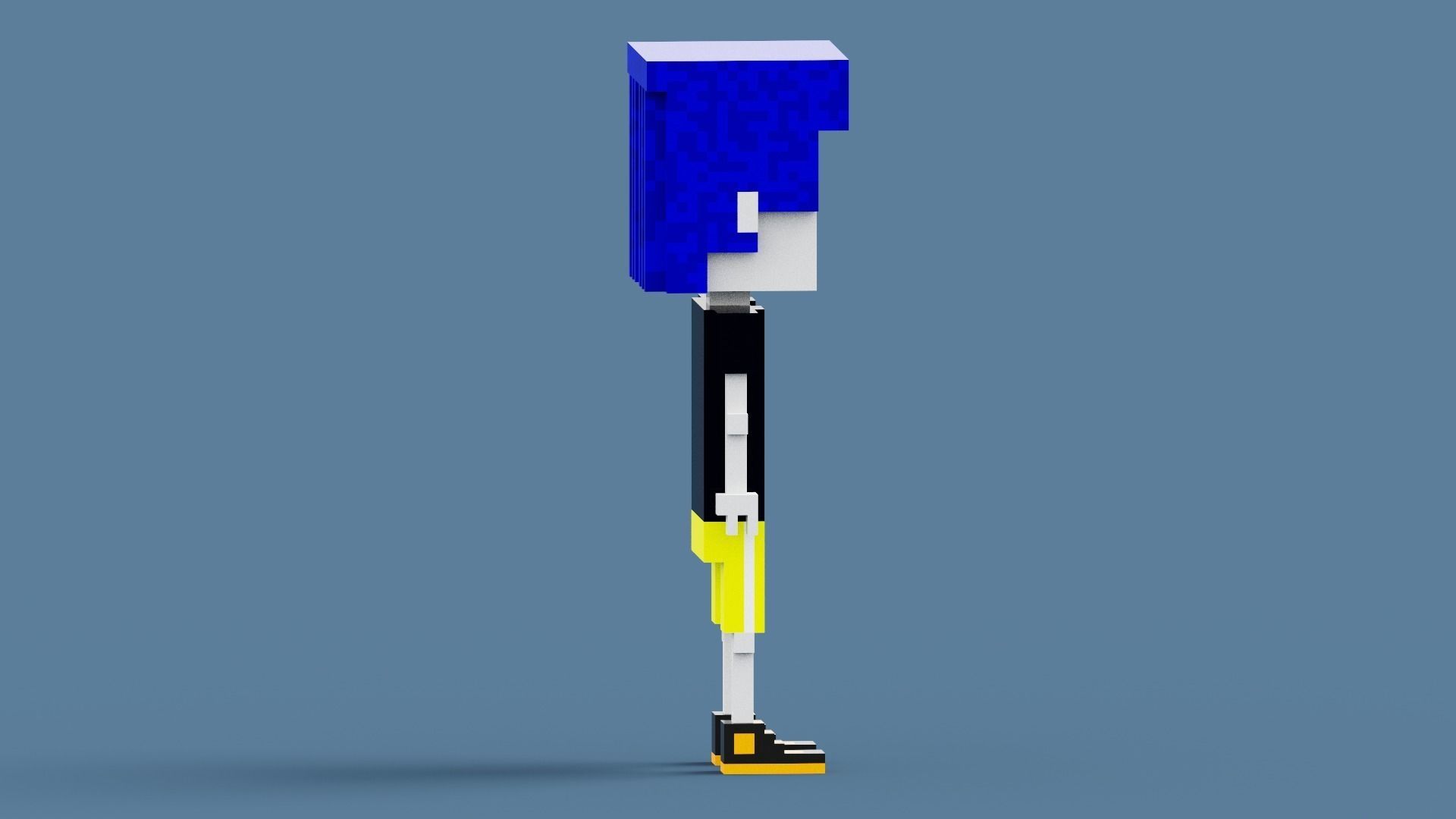Voxel Skeleton Low-poly 3D model_17