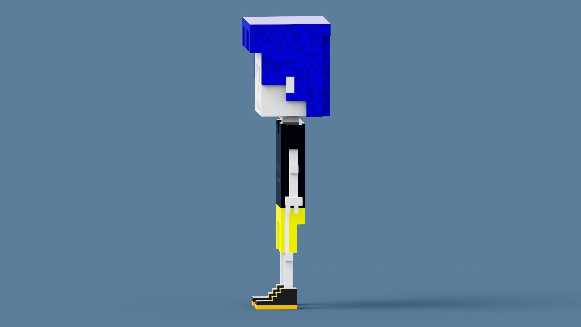 Voxel Skeleton Low-poly 3D model_13