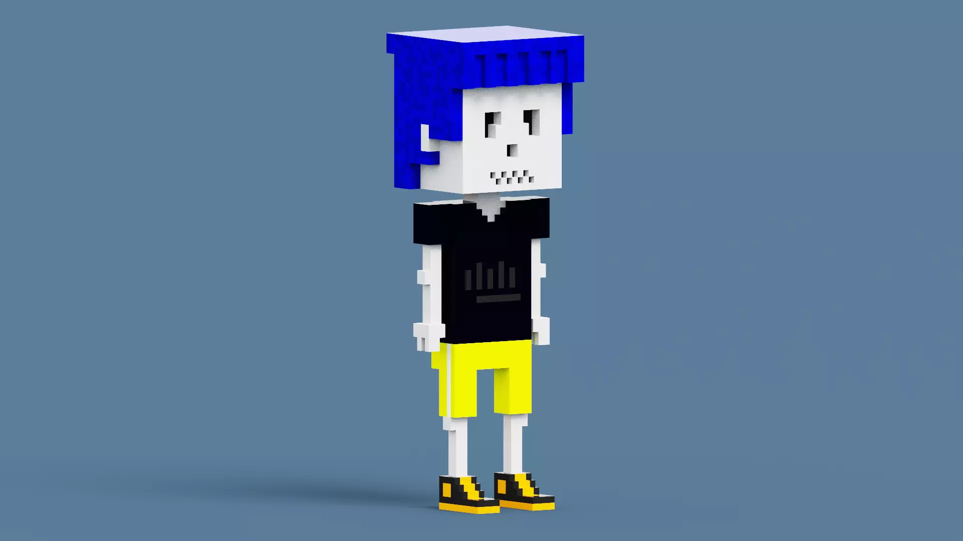 Voxel Skeleton Low-poly 3D model_0