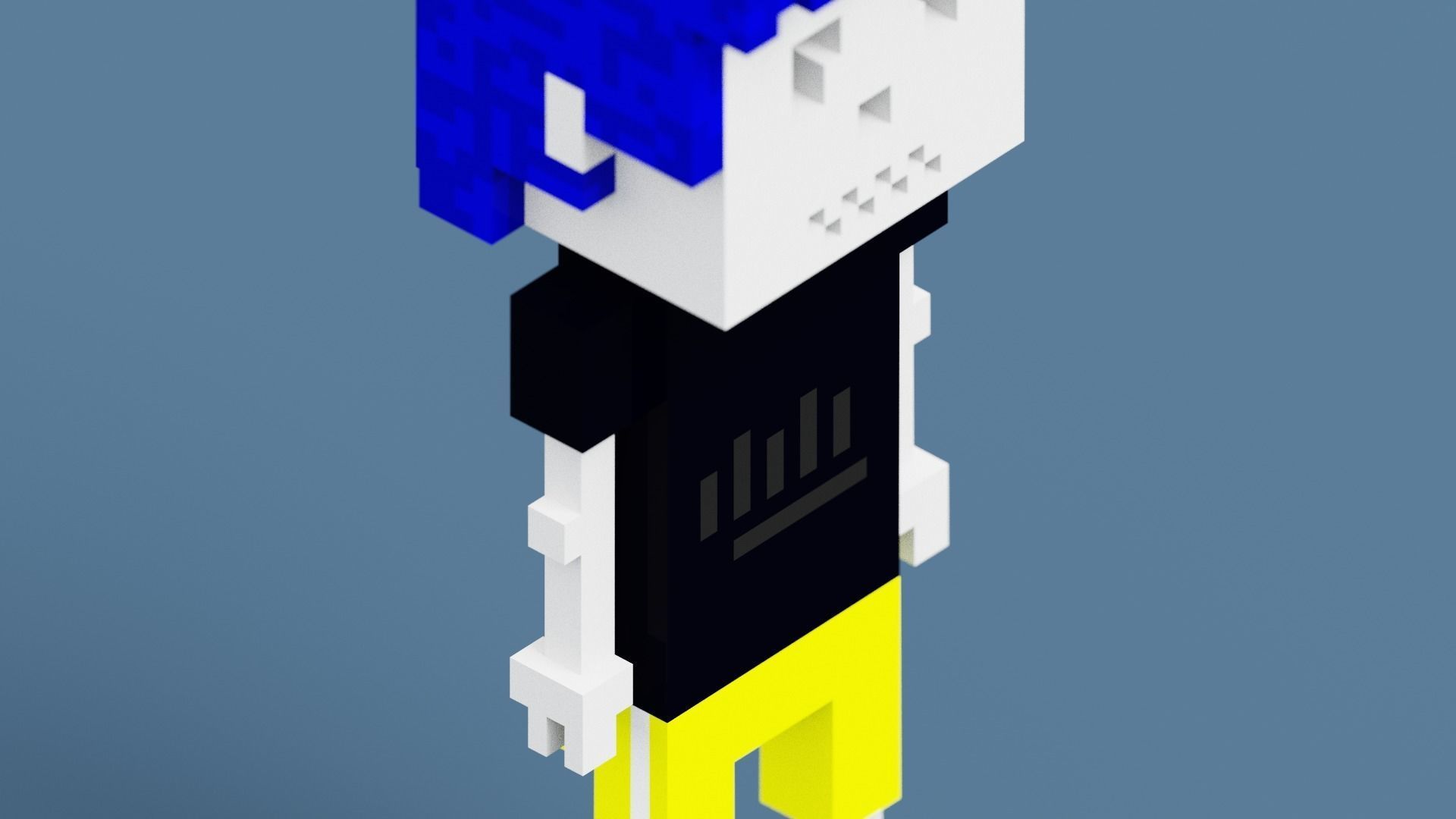 Voxel Skeleton Low-poly 3D model_7