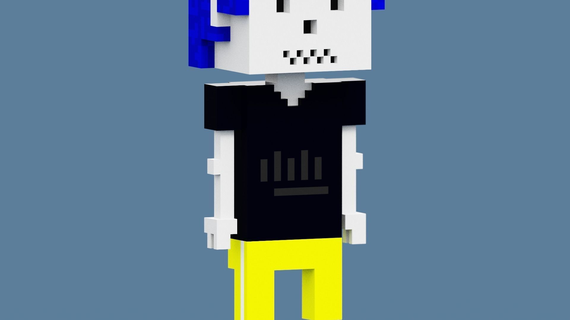 Voxel Skeleton Low-poly 3D model_4