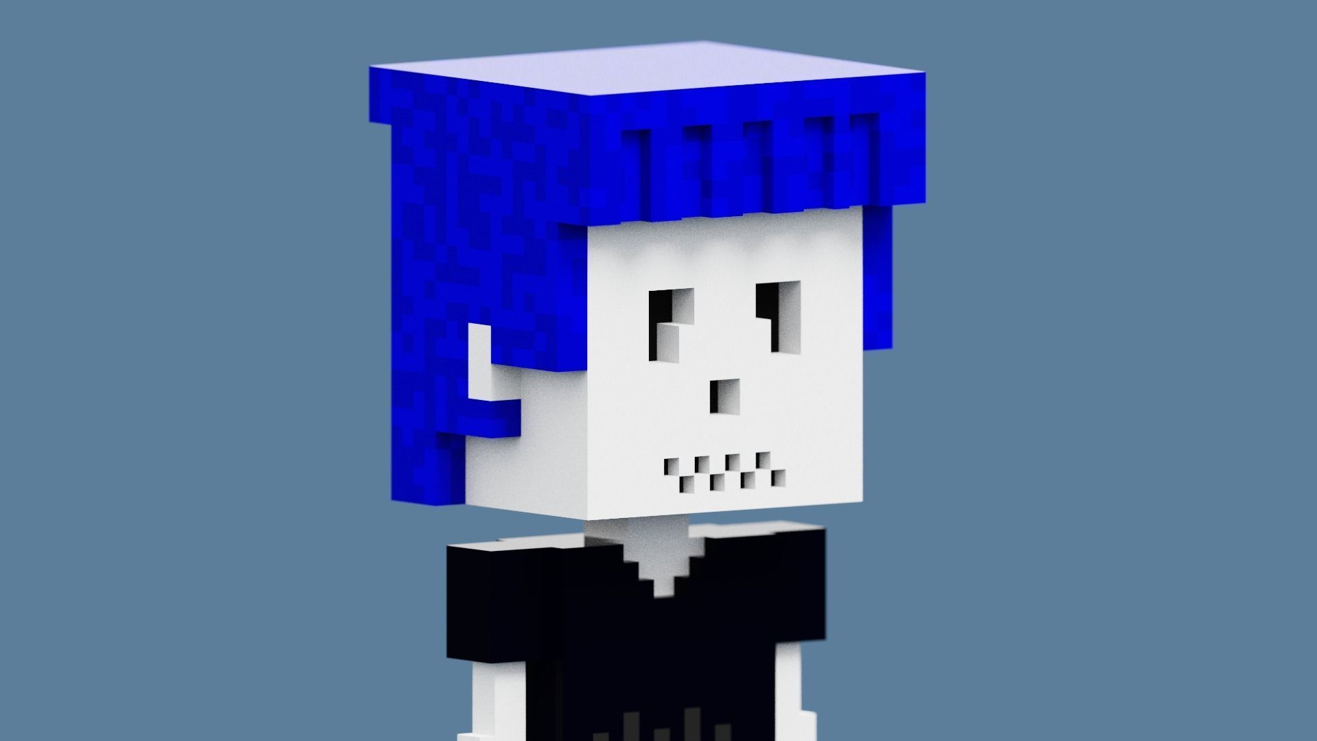 Voxel Skeleton Low-poly 3D model_5