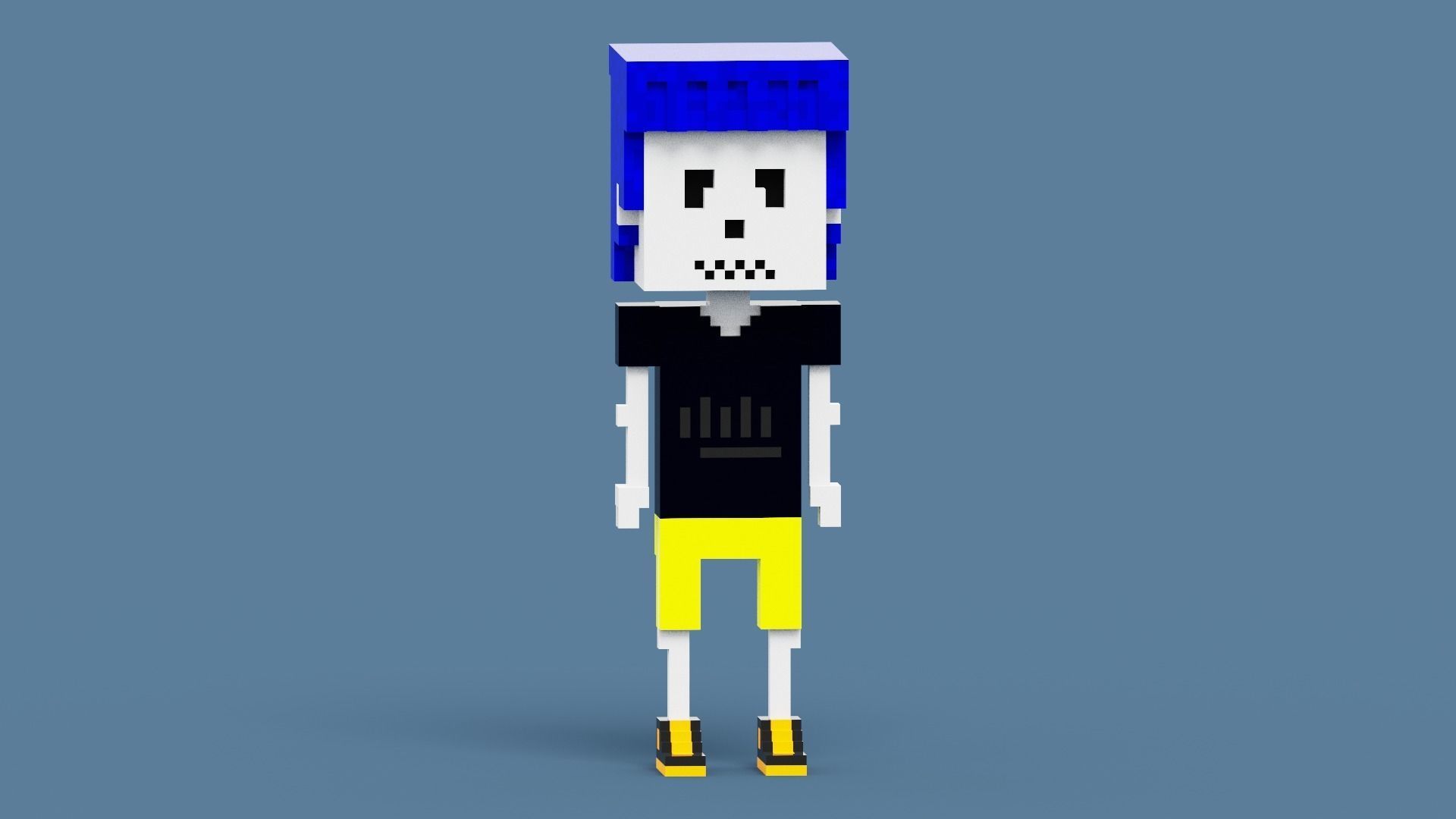 Voxel Skeleton Low-poly 3D model_1