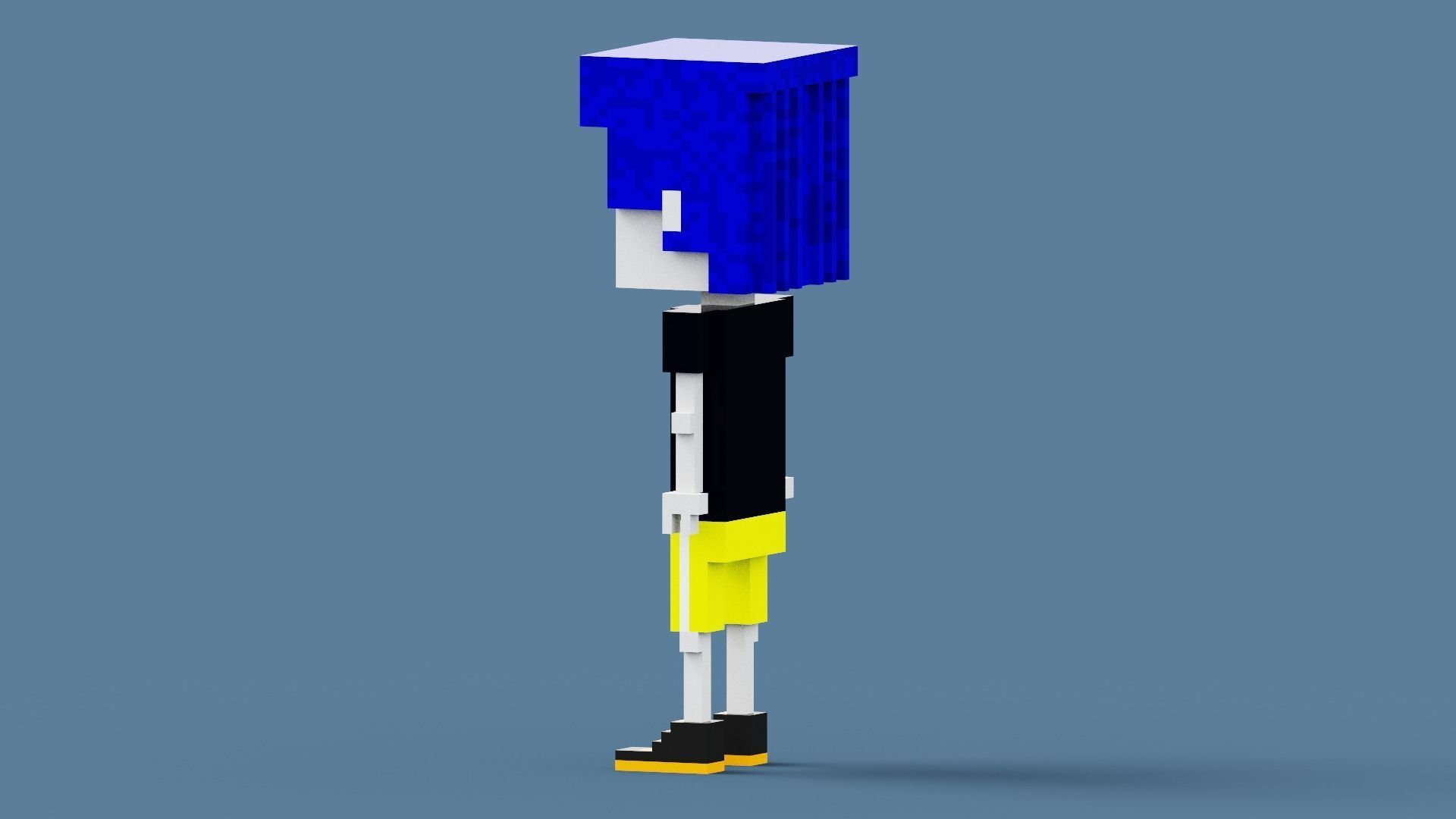 Voxel Skeleton Low-poly 3D model_12