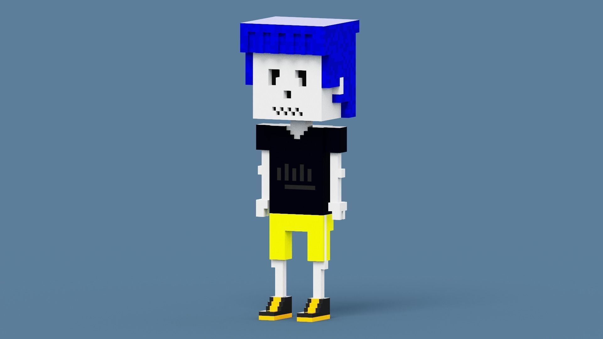 Voxel Skeleton Low-poly 3D model_2