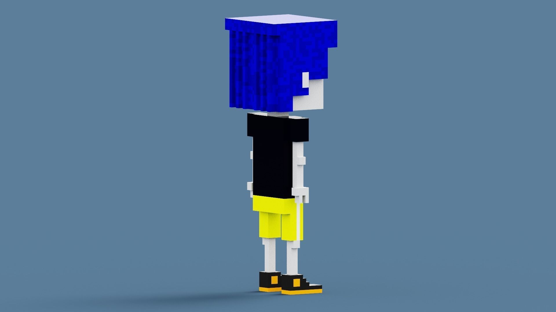 Voxel Skeleton Low-poly 3D model_14