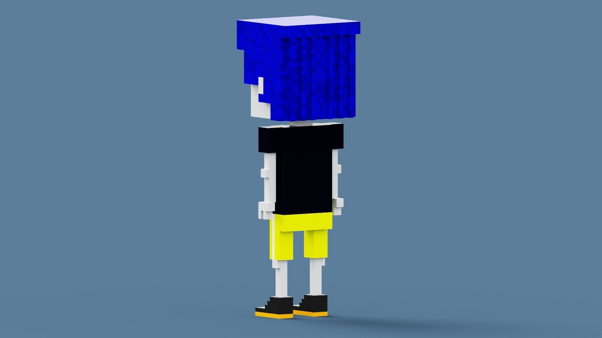 Voxel Skeleton Low-poly 3D model_10