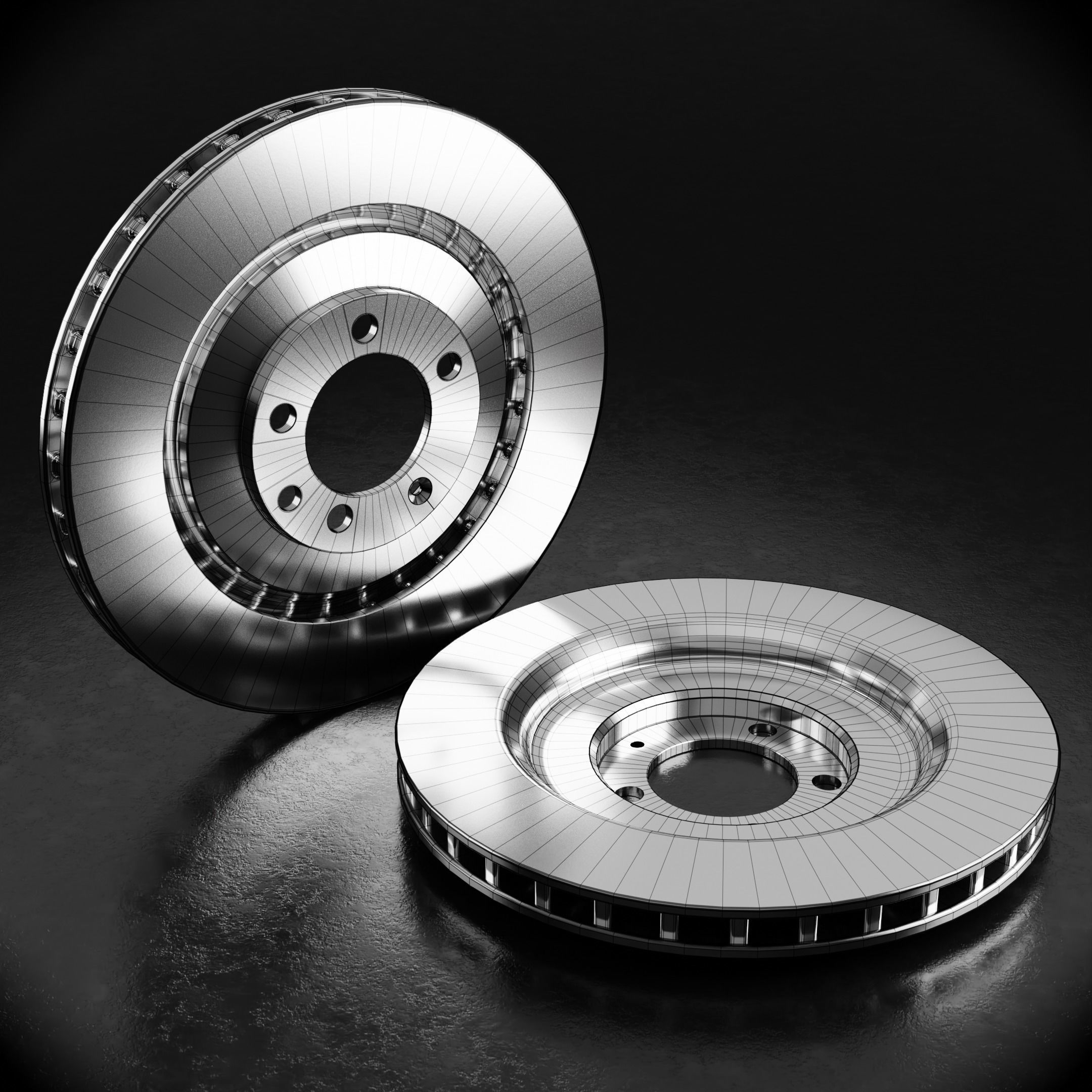 Car Brake Disc Type One 3D model_1