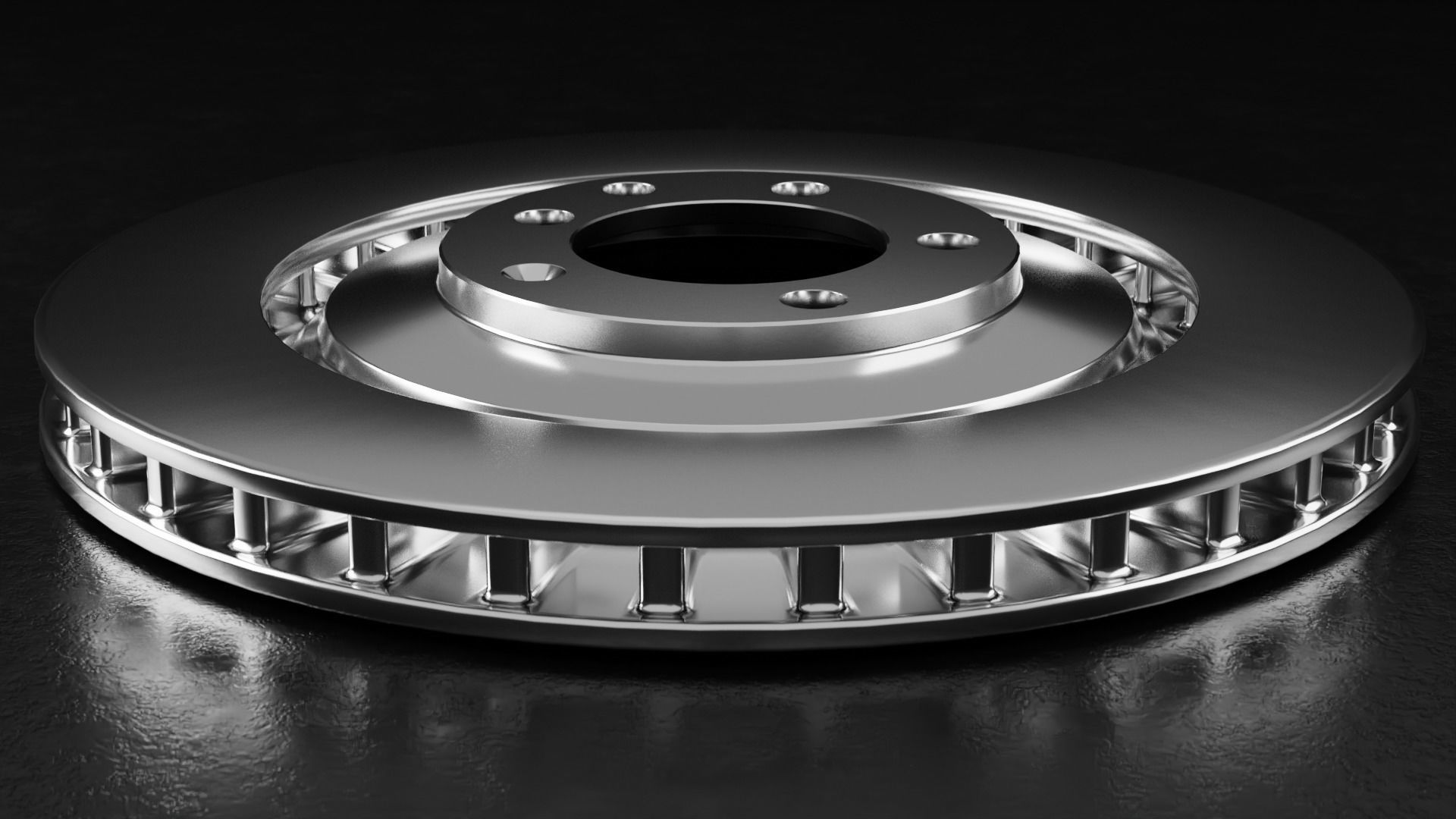 Car Brake Disc Type One 3D model_9