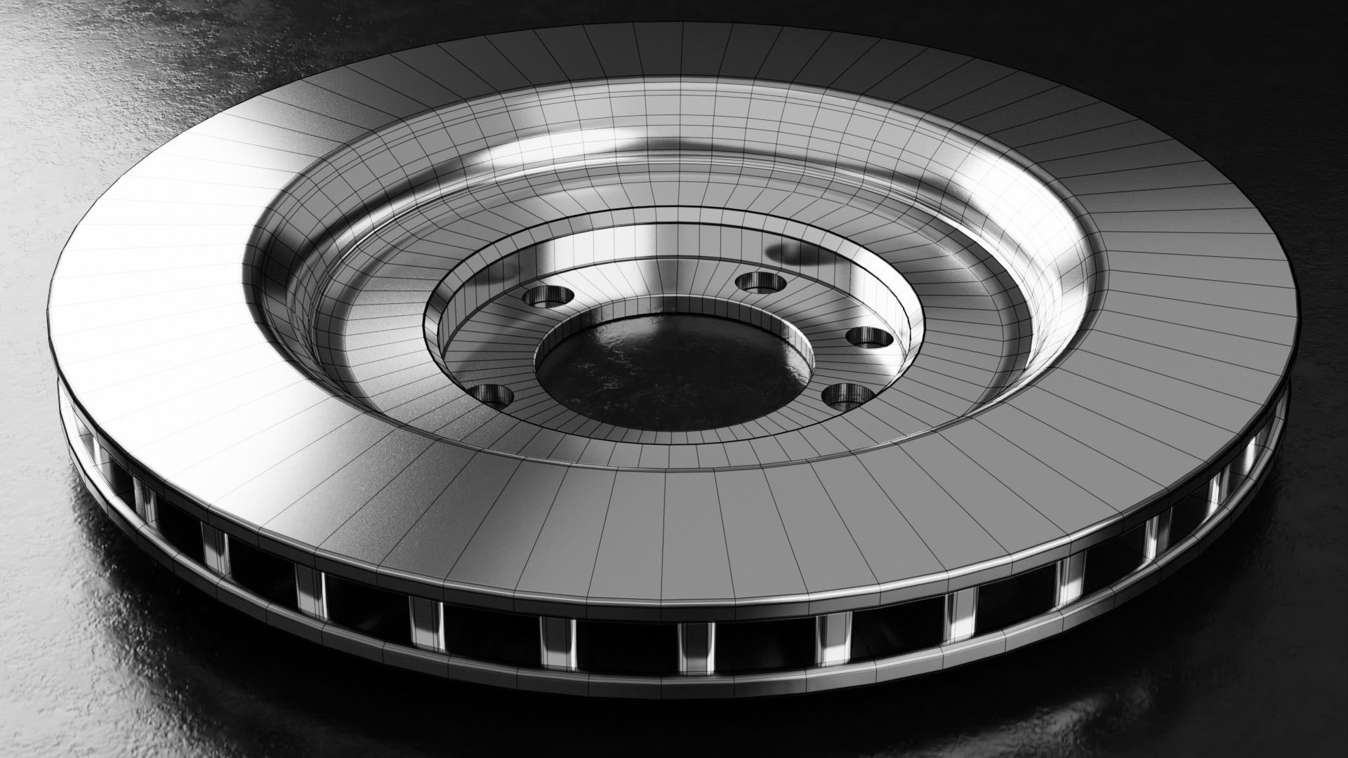 Car Brake Disc Type One 3D model_19