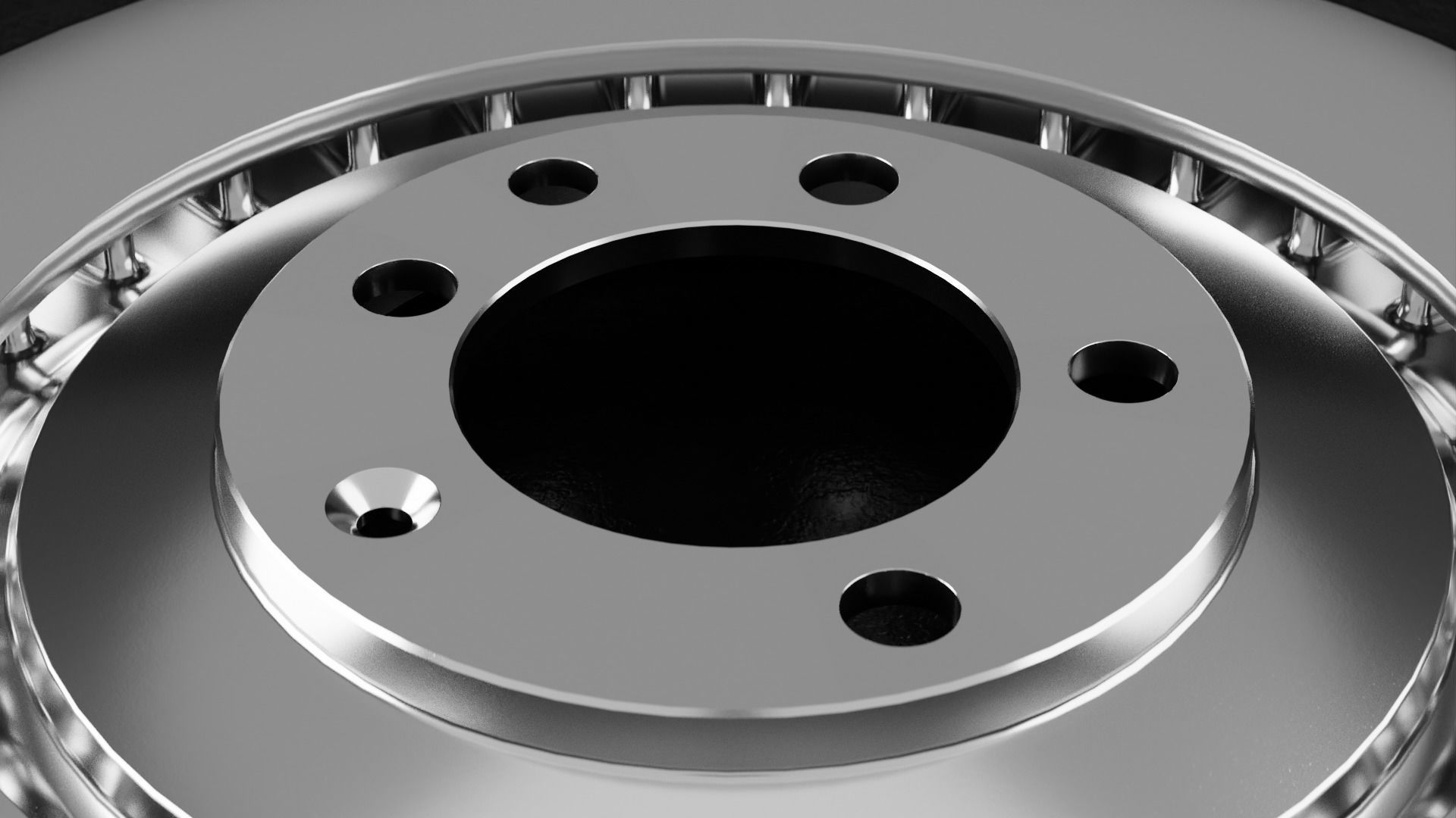Car Brake Disc Type One 3D model_8