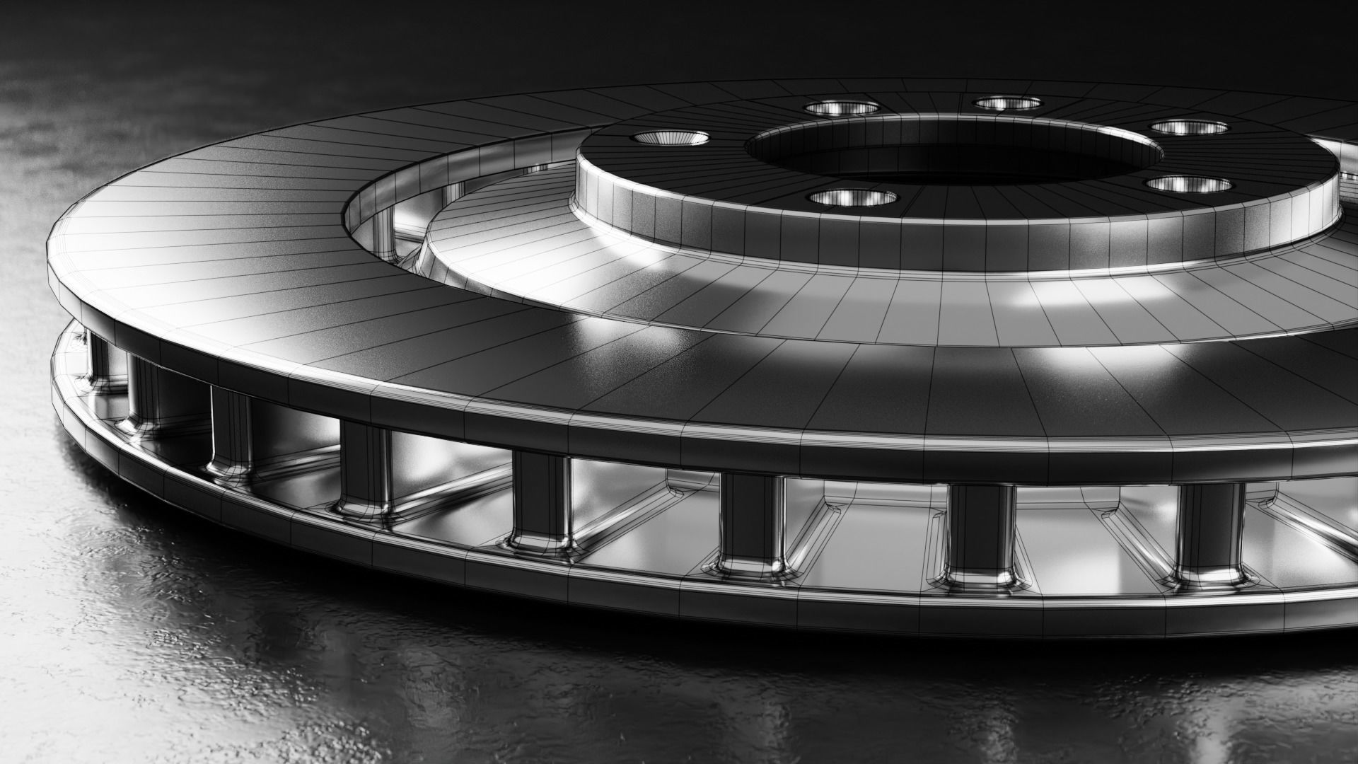 Car Brake Disc Type One 3D model_15