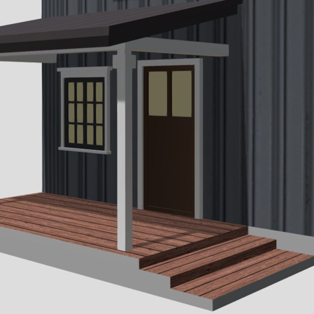American Style Cottage - Town House Model Low-poly 3D model_4