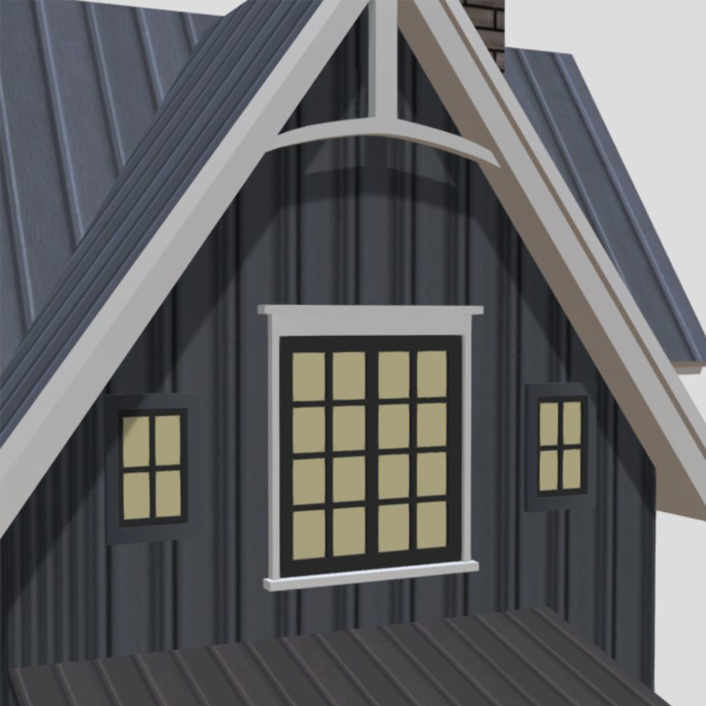 American Style Cottage - Town House Model Low-poly 3D model_5