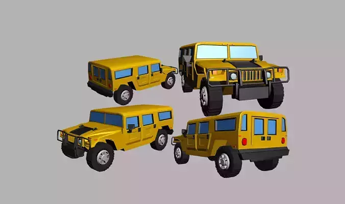 HUMMER H1 Hypercasual Low-poly 3D model
