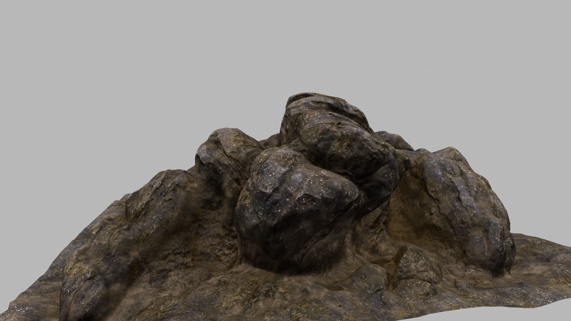 Rock piece of wood with face 3D model_13