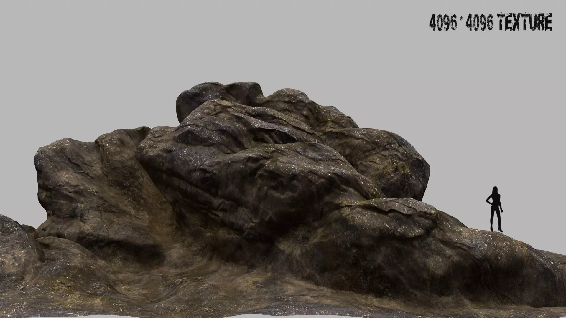 Rock piece of wood with face 3D model_0