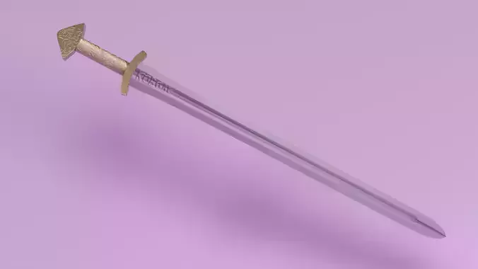 Old ukranian sword Low-poly 3D model