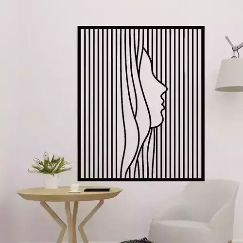Woman Face Panel Wall Decor