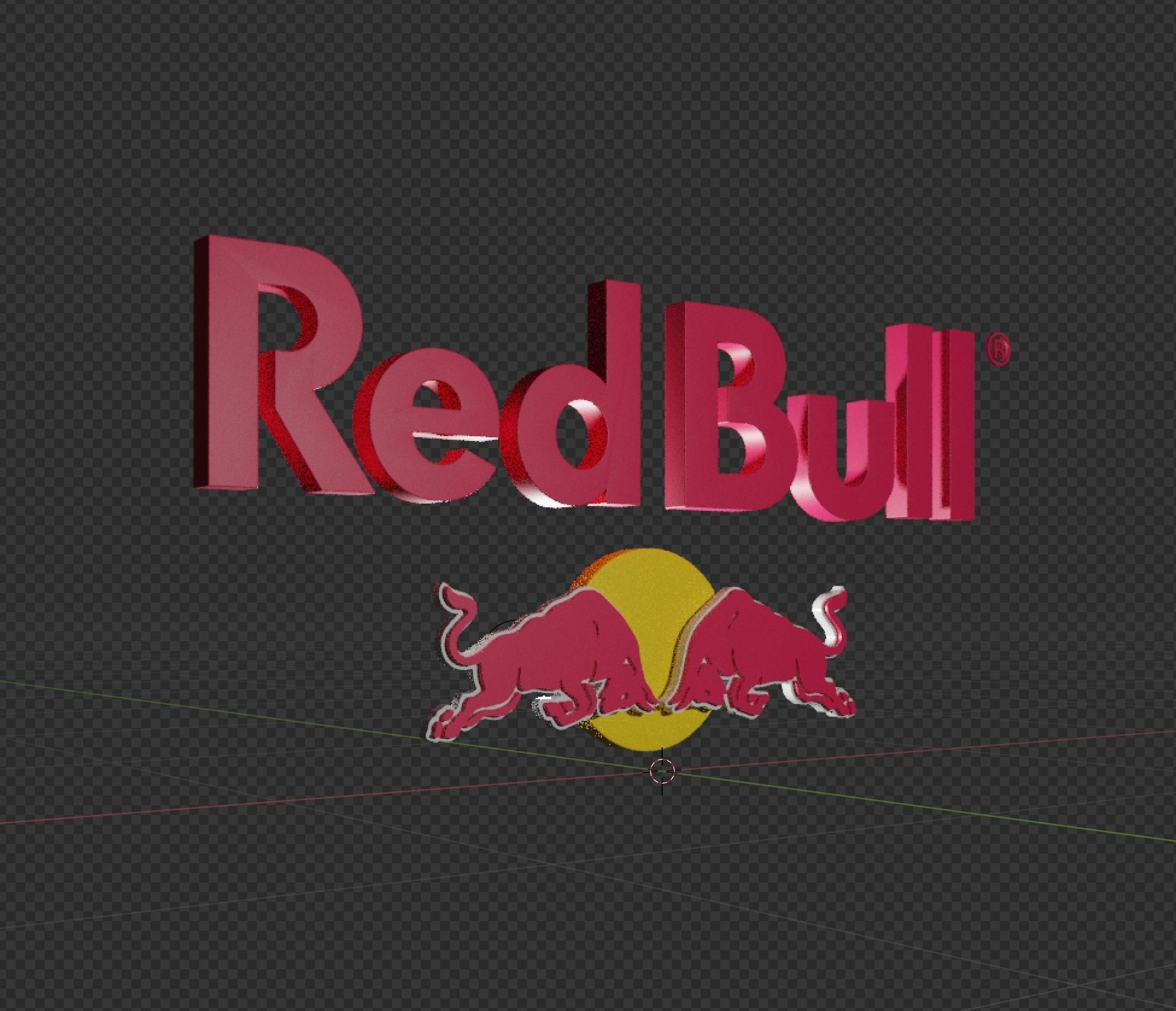 RedBull Logo Low-poly 3D model_2