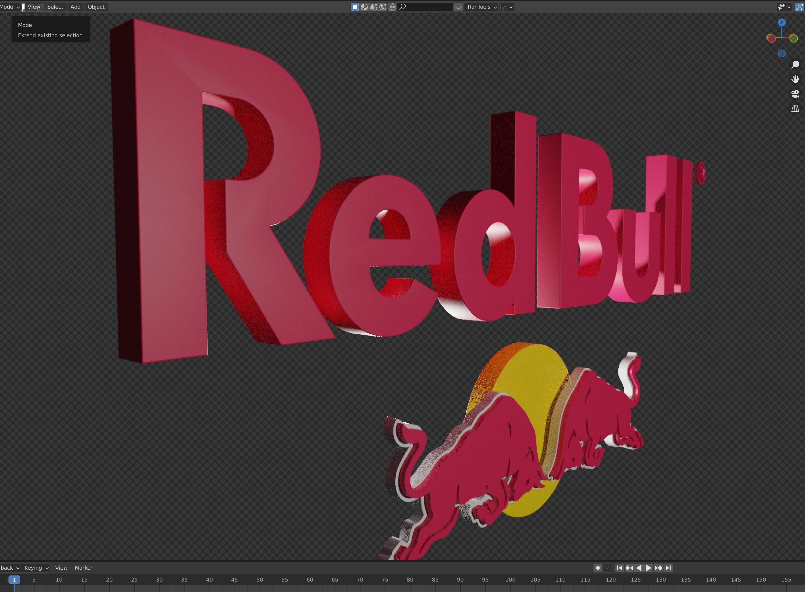 RedBull Logo Low-poly 3D model_6