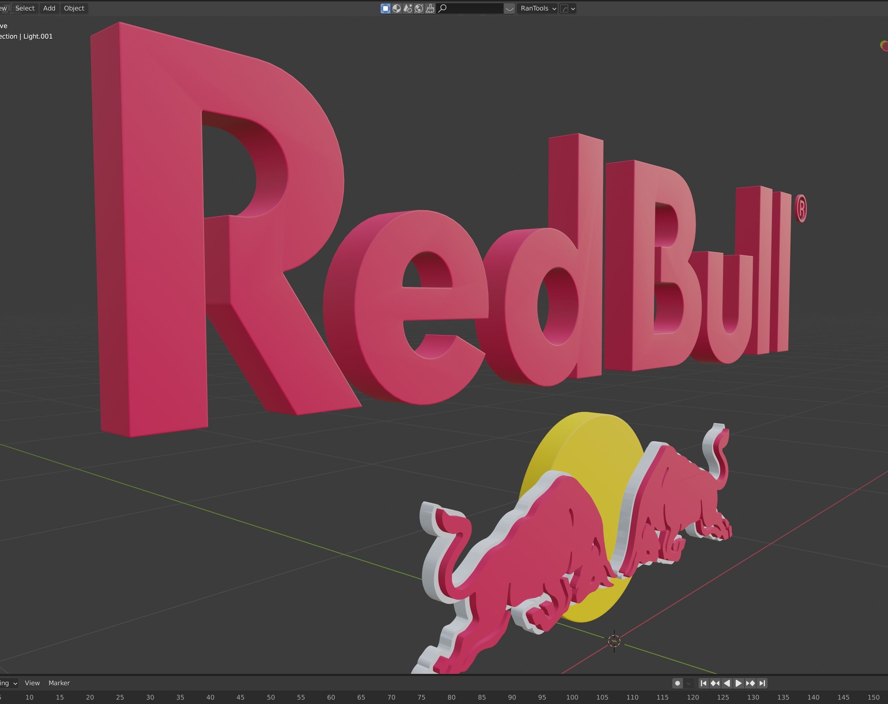 RedBull Logo Low-poly 3D model_7