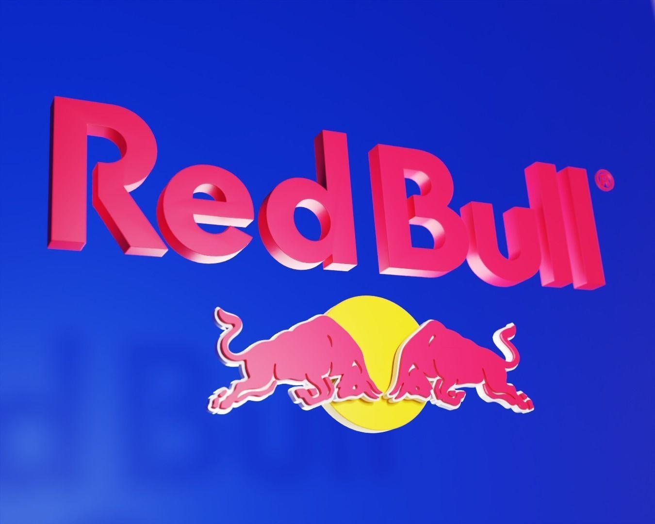 RedBull Logo Low-poly 3D model_1