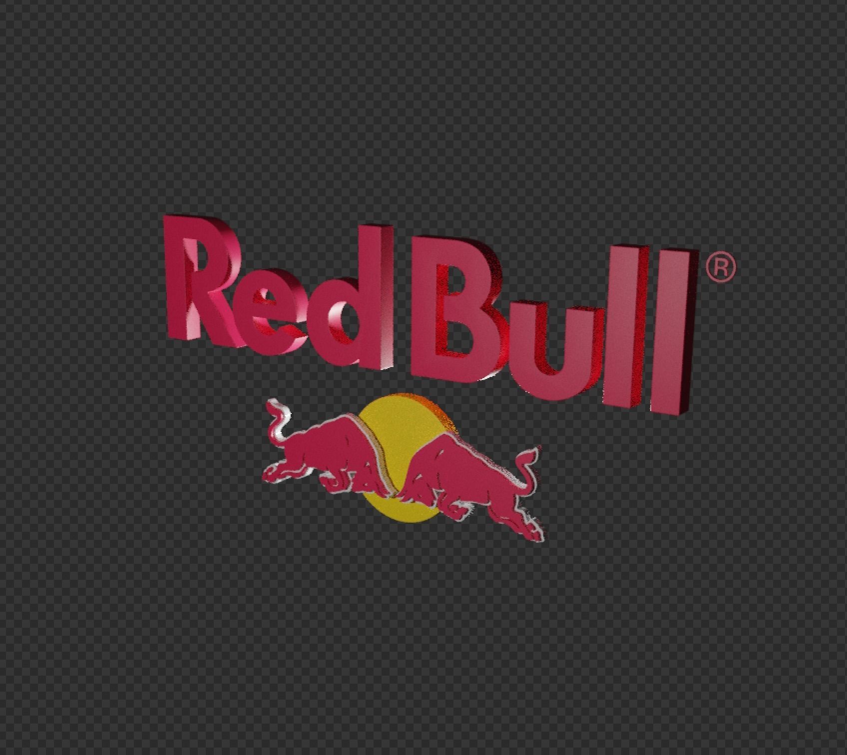 RedBull Logo Low-poly 3D model_4