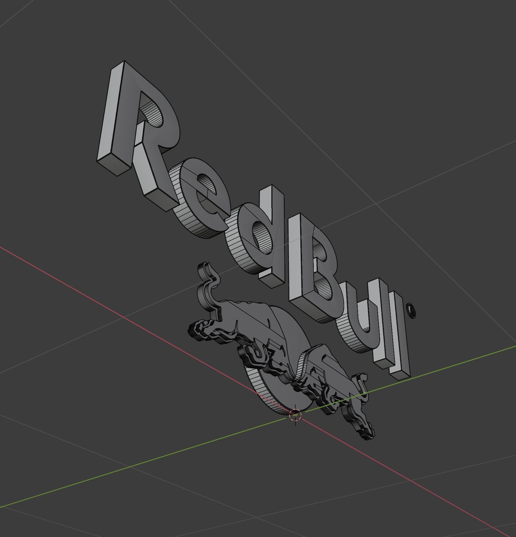 RedBull Logo Low-poly 3D model_3