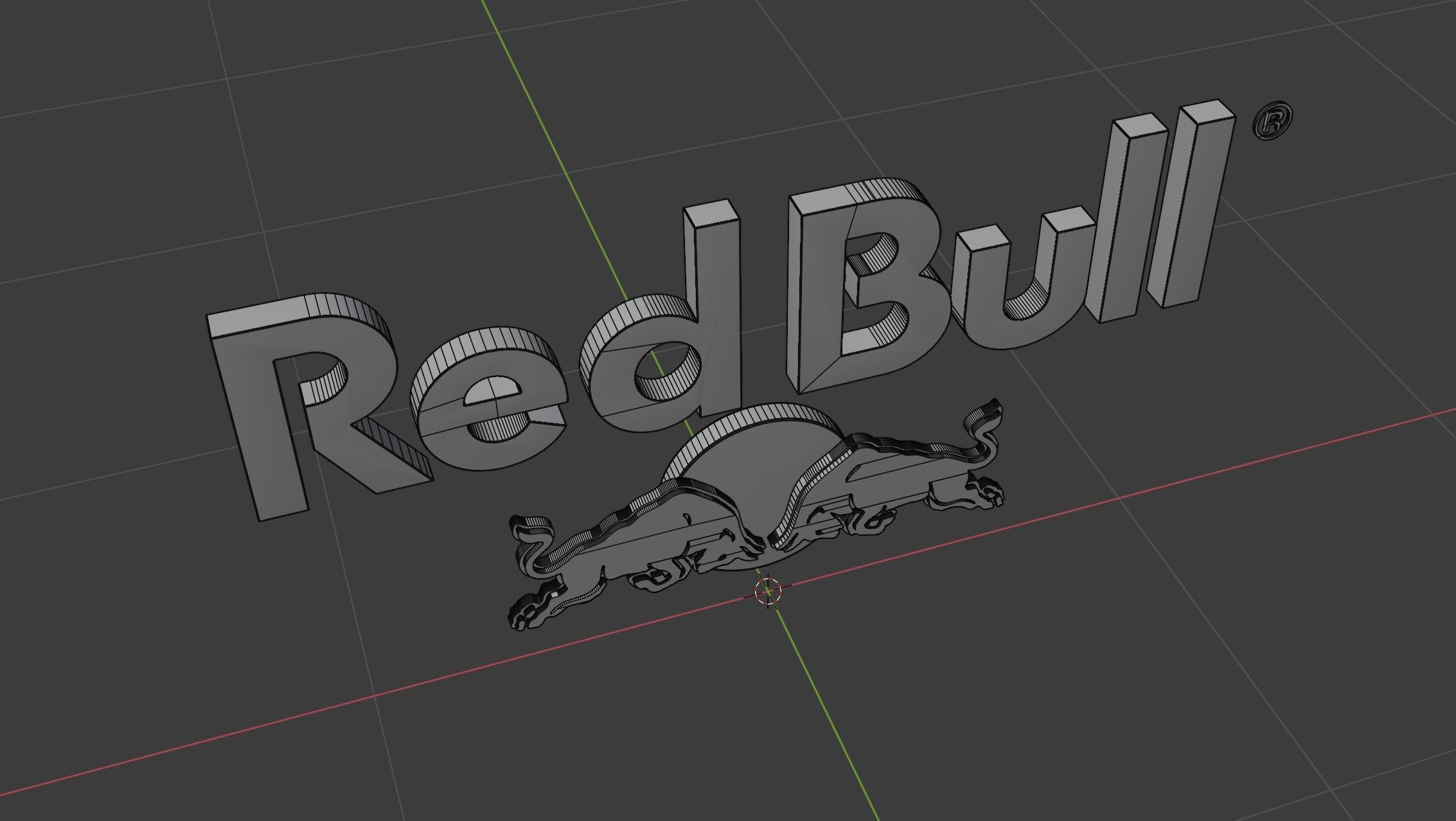 RedBull Logo Low-poly 3D model_11