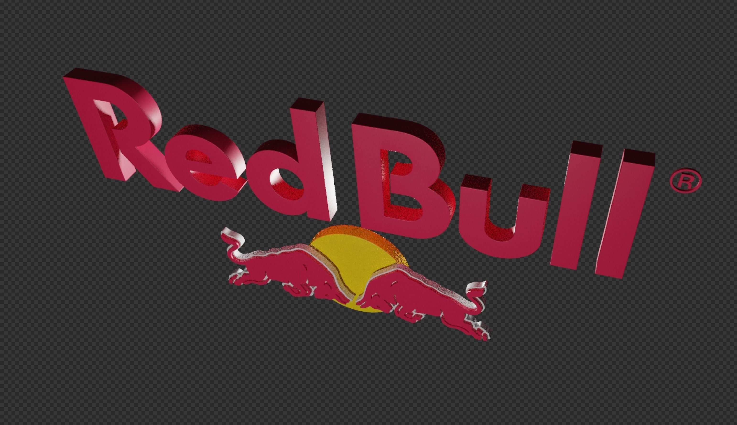 RedBull Logo Low-poly 3D model_5