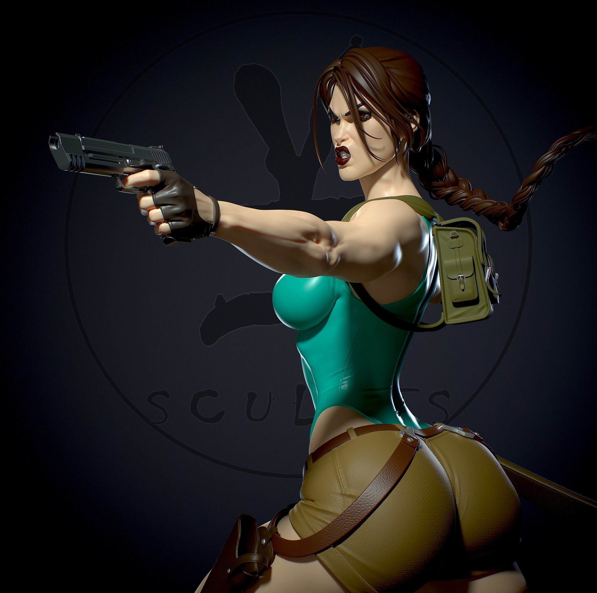 Lara Croft with NSFW 3D print model_12