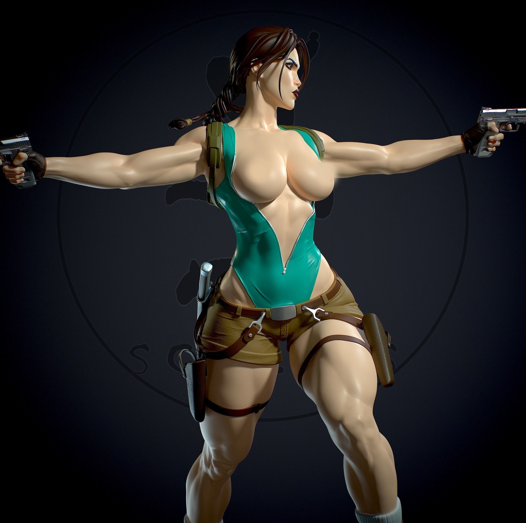 Lara Croft with NSFW 3D print model_15