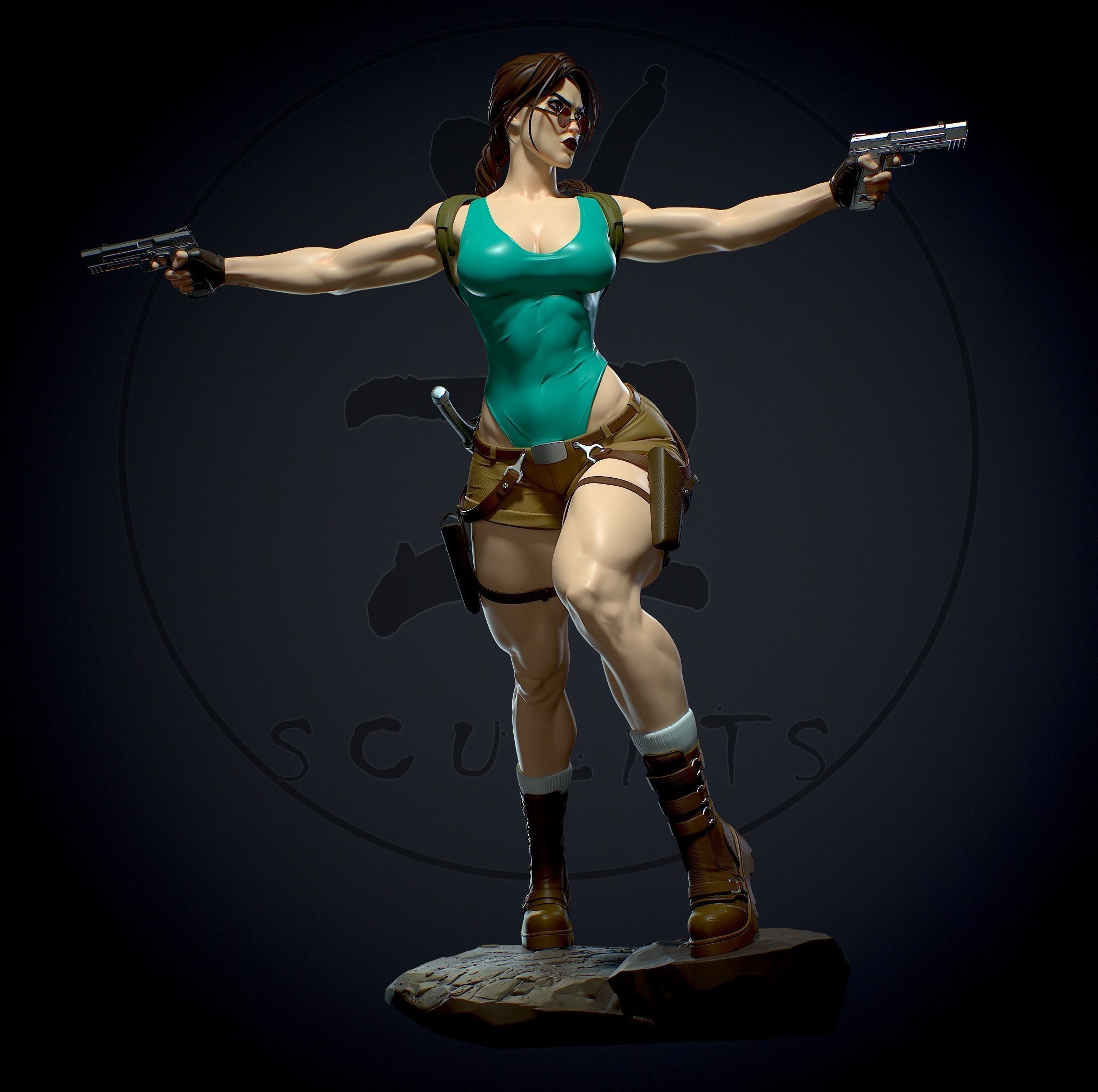 Lara Croft with NSFW 3D print model_1