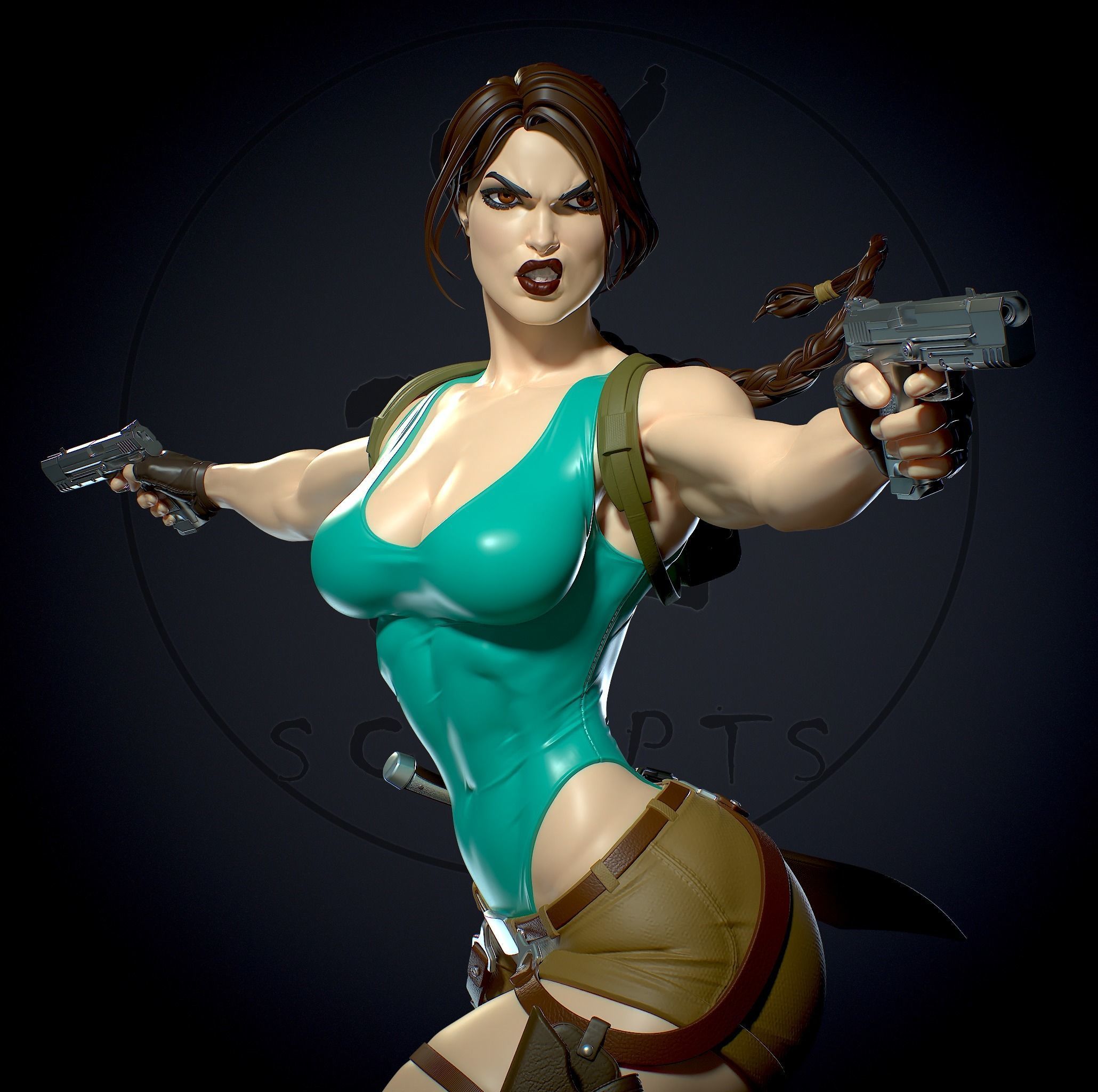 Lara Croft with NSFW 3D print model_11