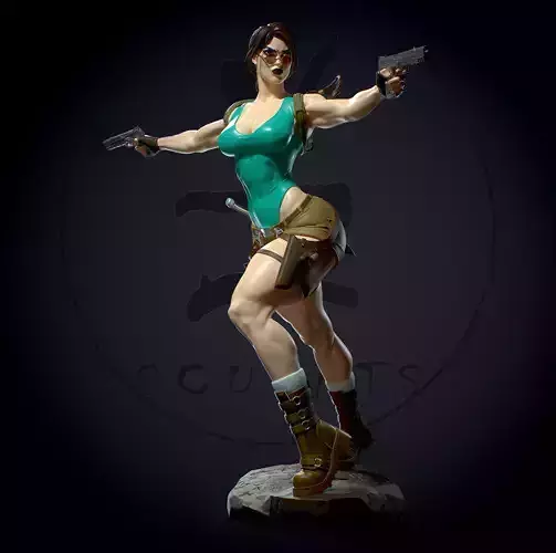 Lara Croft with NSFW 3D print model