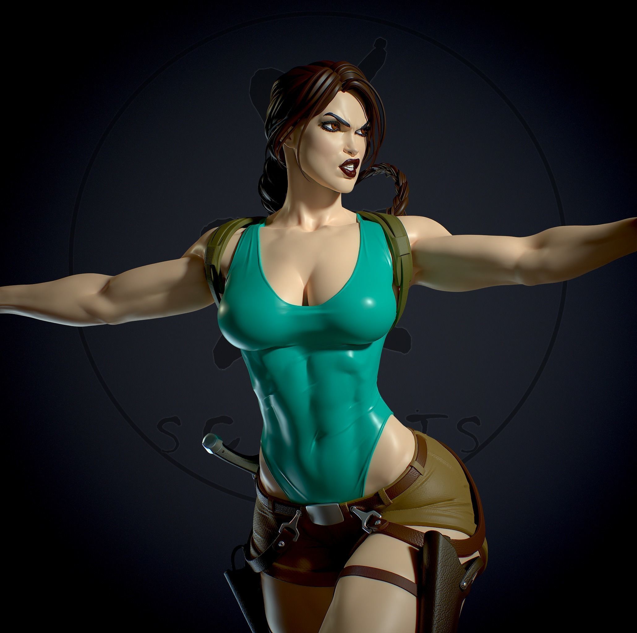 Lara Croft with NSFW 3D print model_13