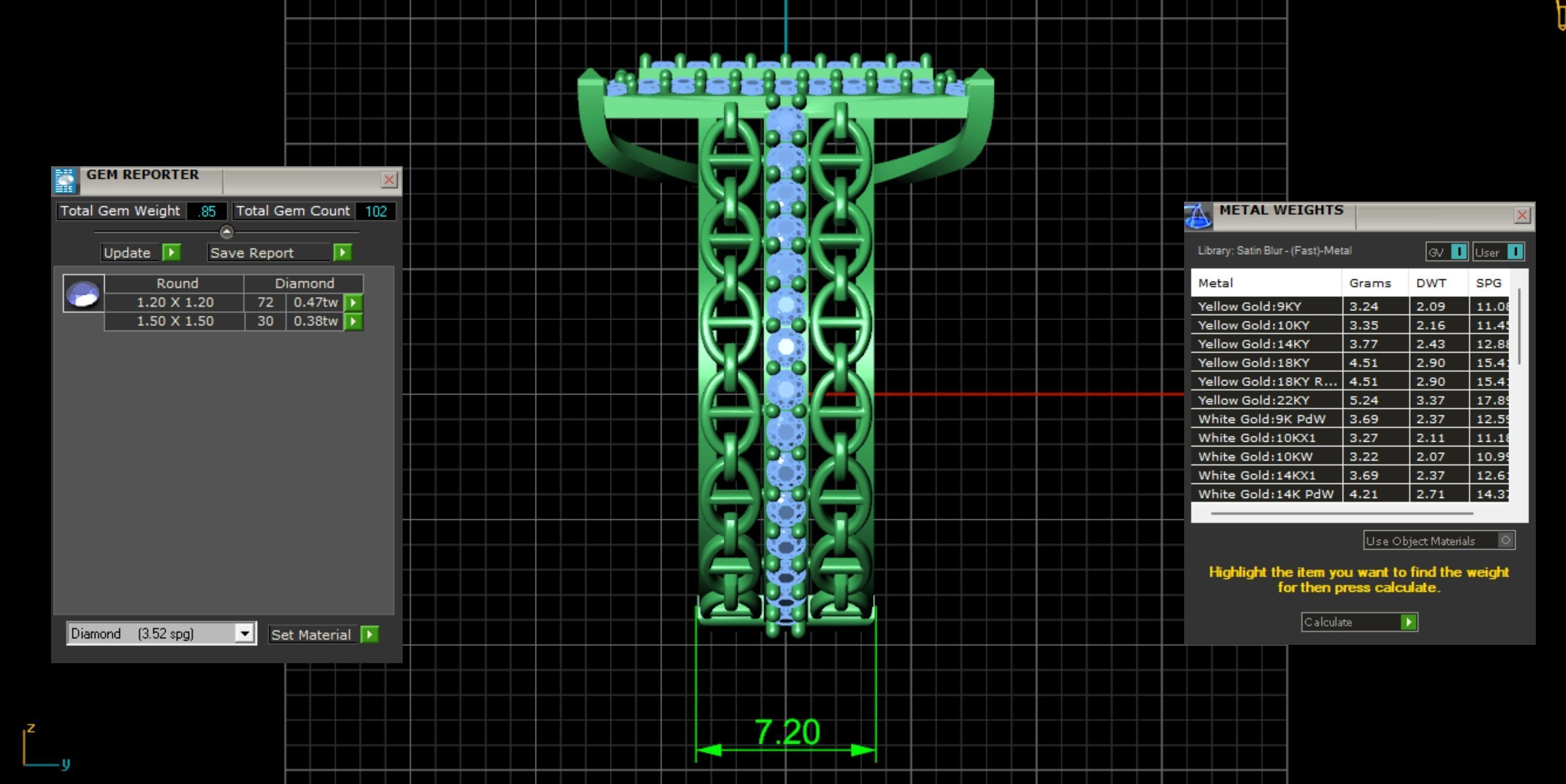 Rectangle Pave Top Diamond Ring 3D print model_8