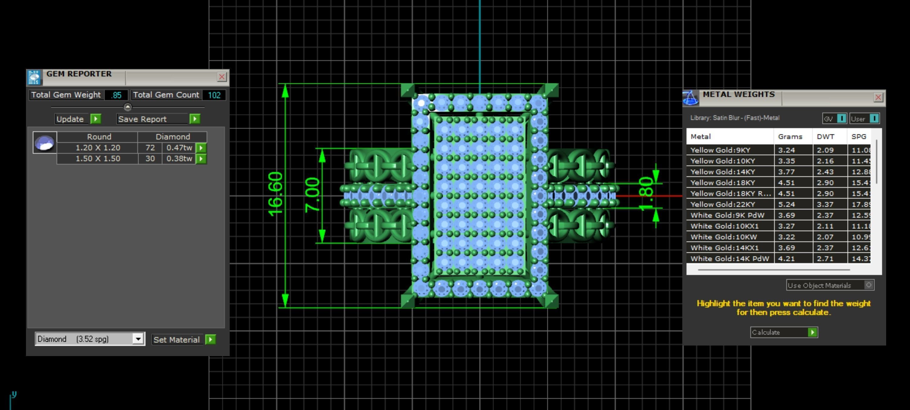 Rectangle Pave Top Diamond Ring 3D print model_6