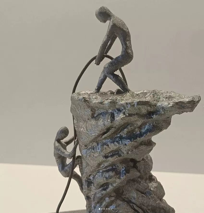 Man helping man sculpture for home decoration 3D print model