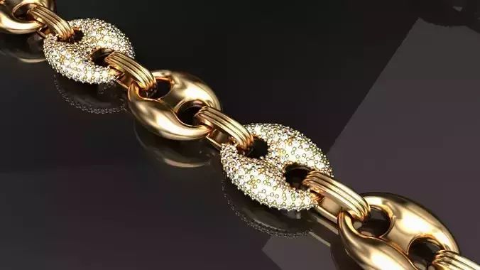 Gucci Sailor Puff  Link Necklace or bracelet 3D print model