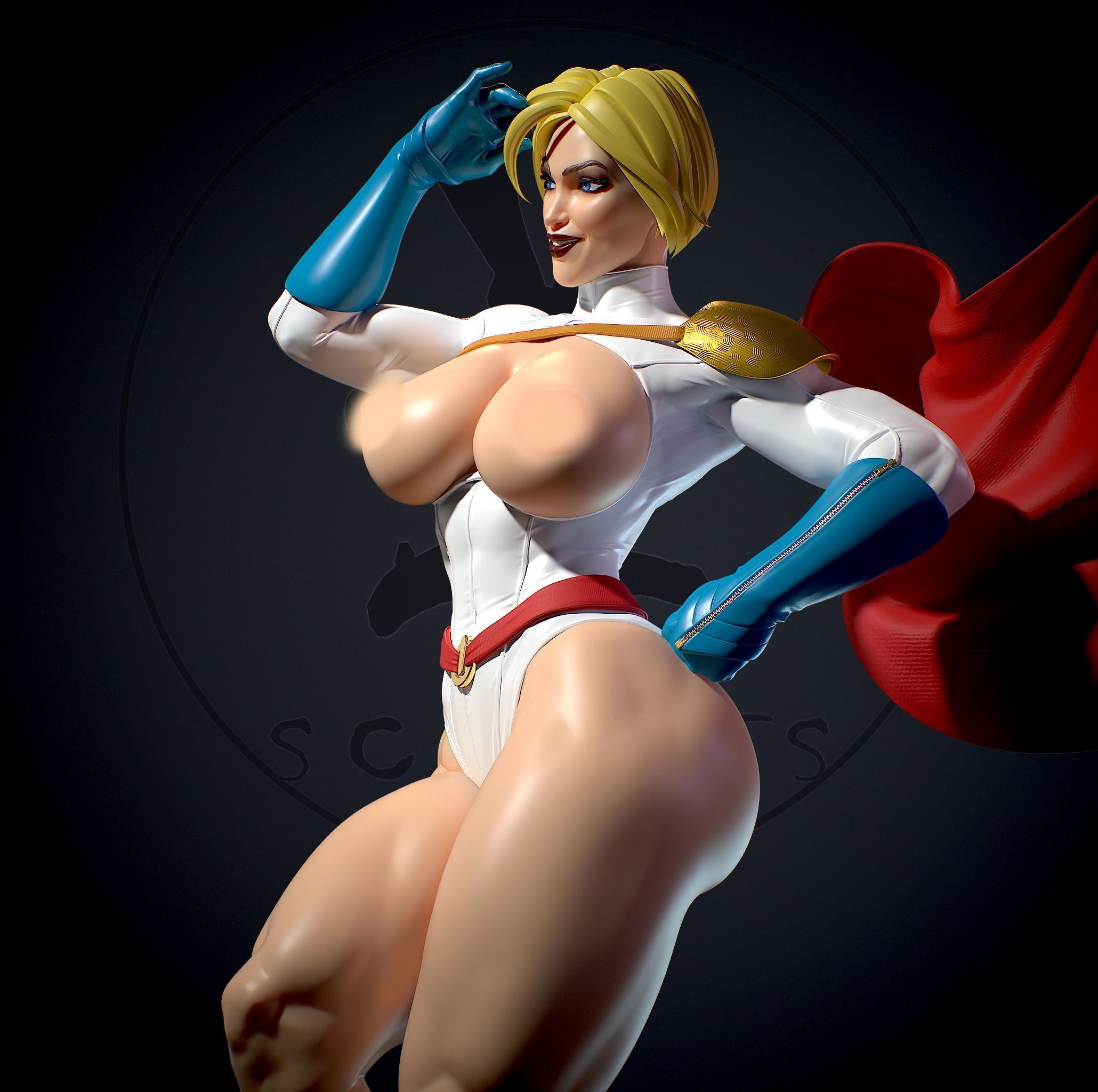 Power girl with NSFW 3D print model_13