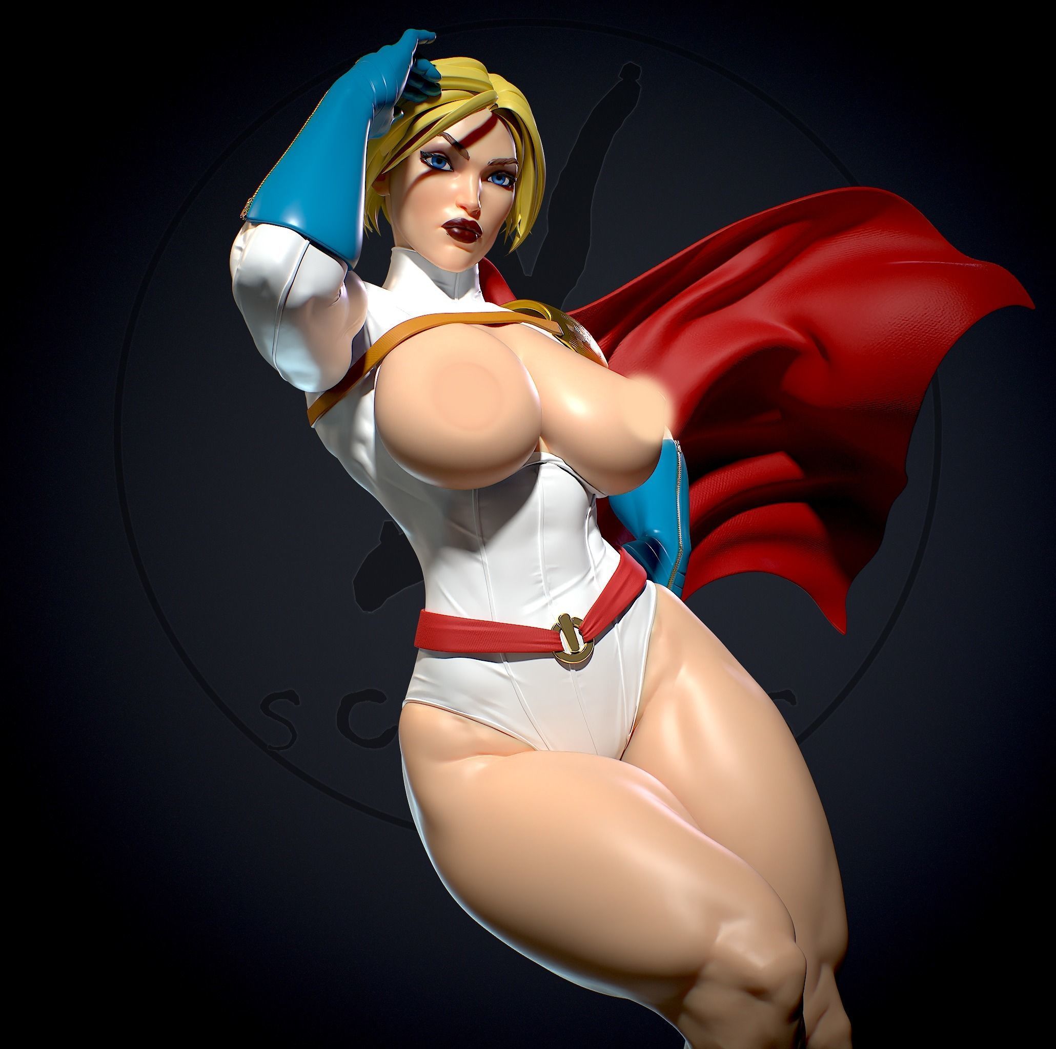 Power girl with NSFW 3D print model_12