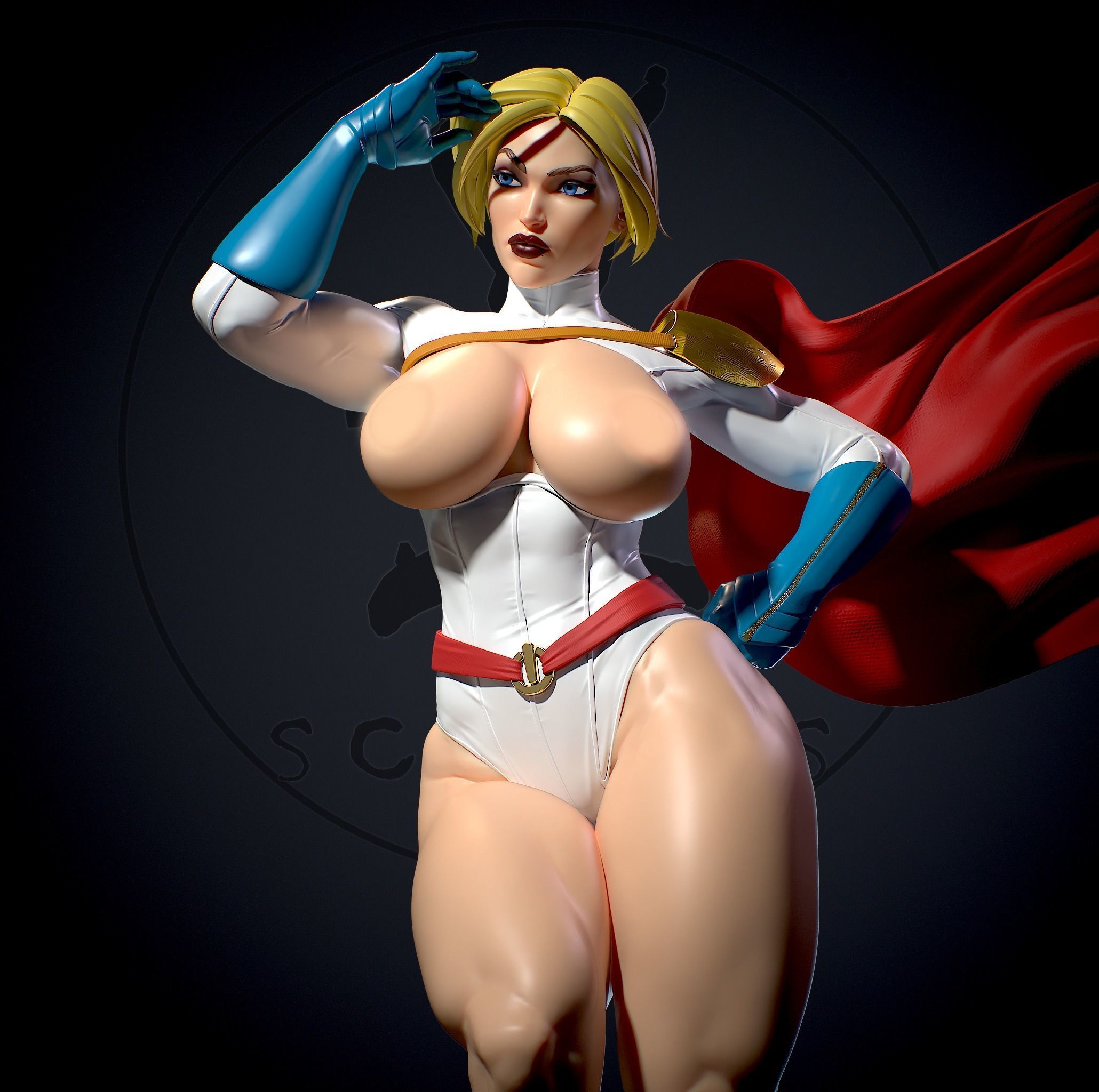 Power girl with NSFW 3D print model_11