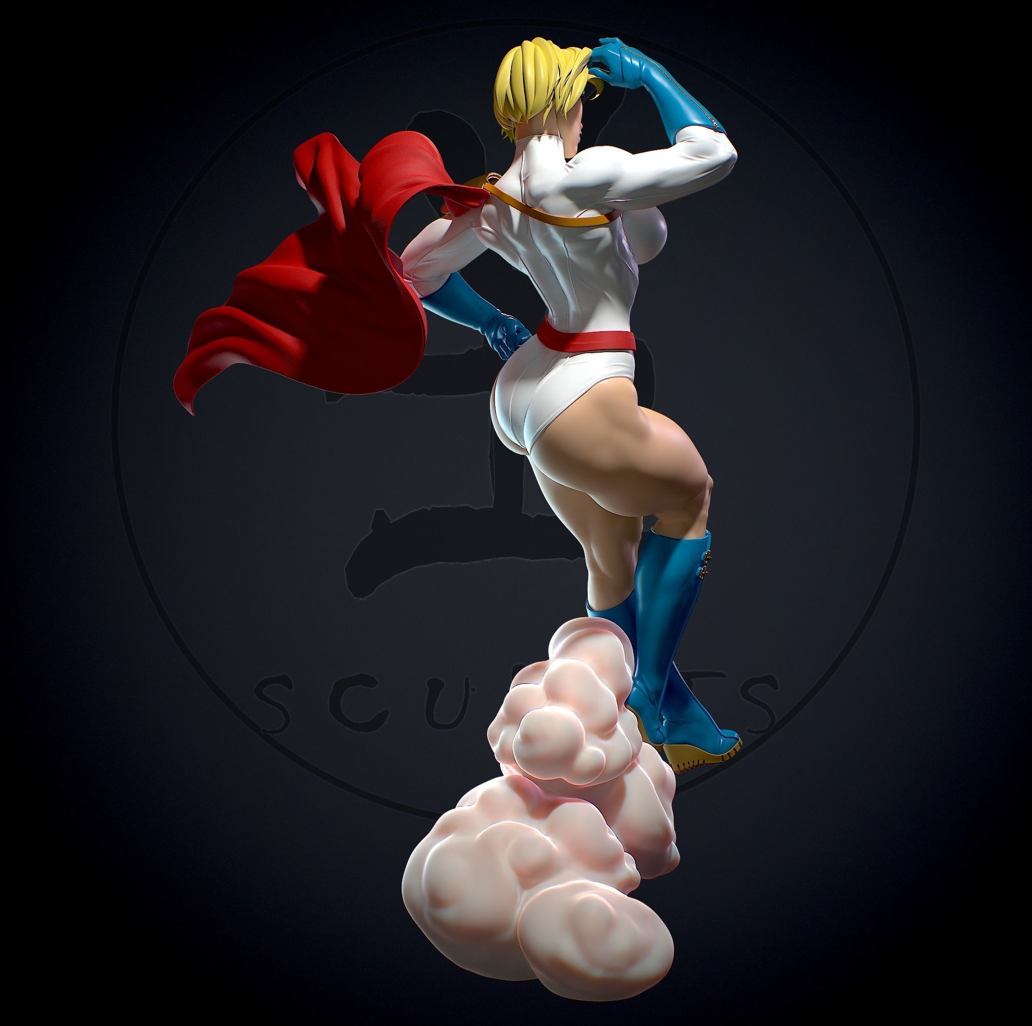 Power girl with NSFW 3D print model_3