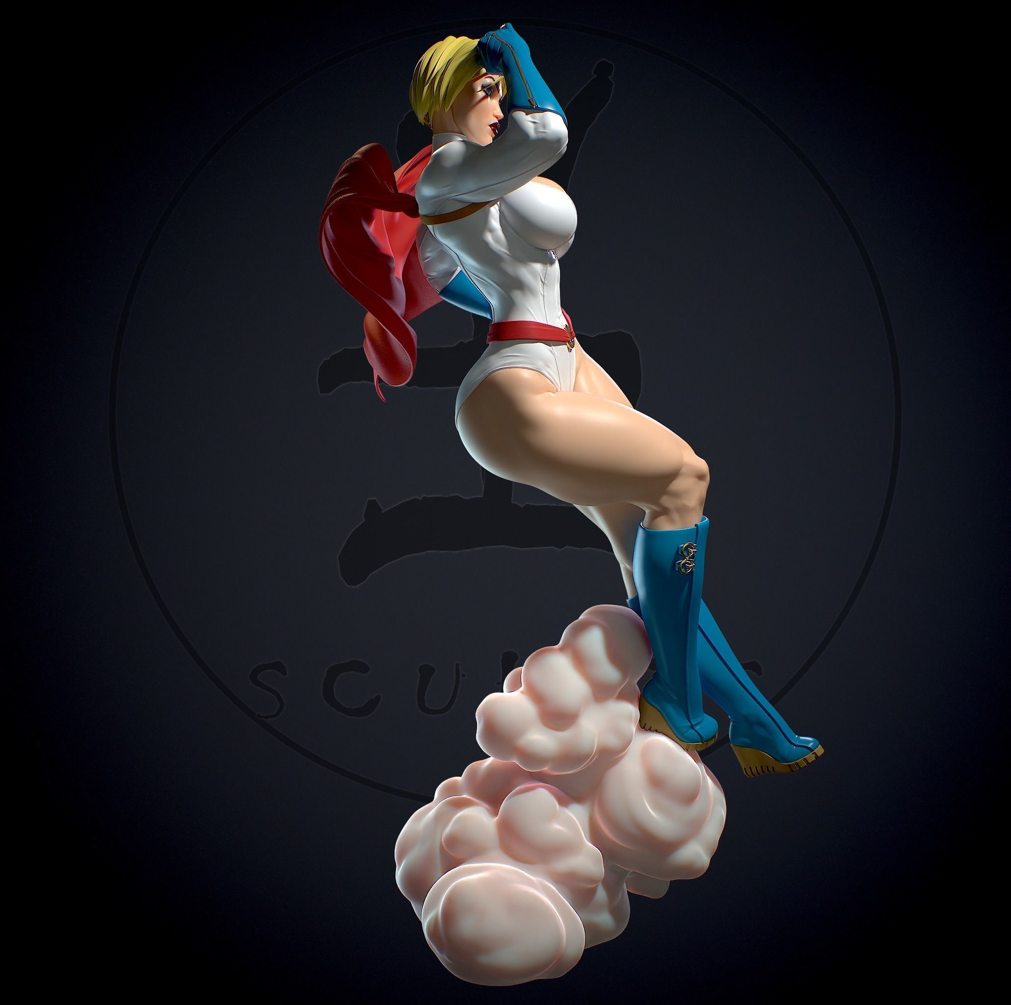 Power girl with NSFW 3D print model_2