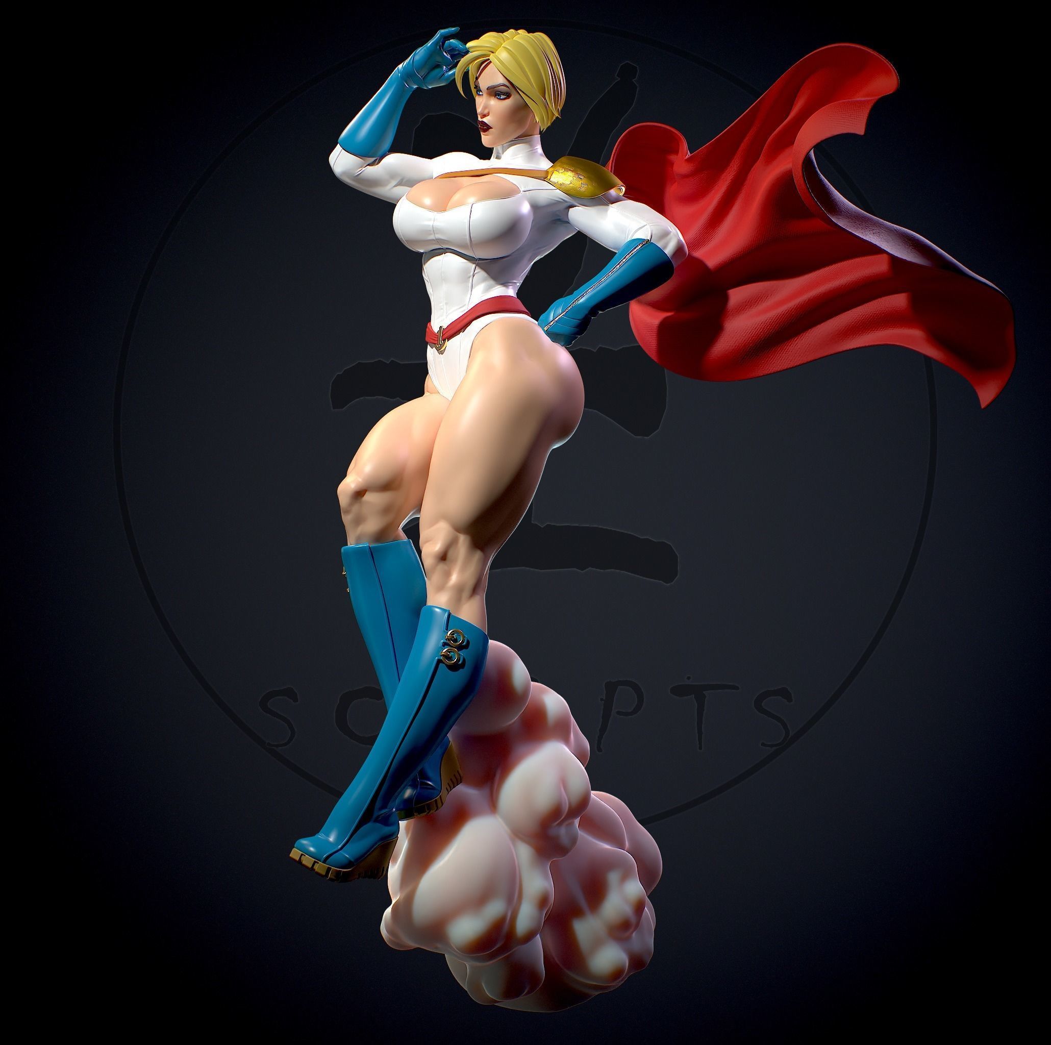 Power girl with NSFW 3D print model_6