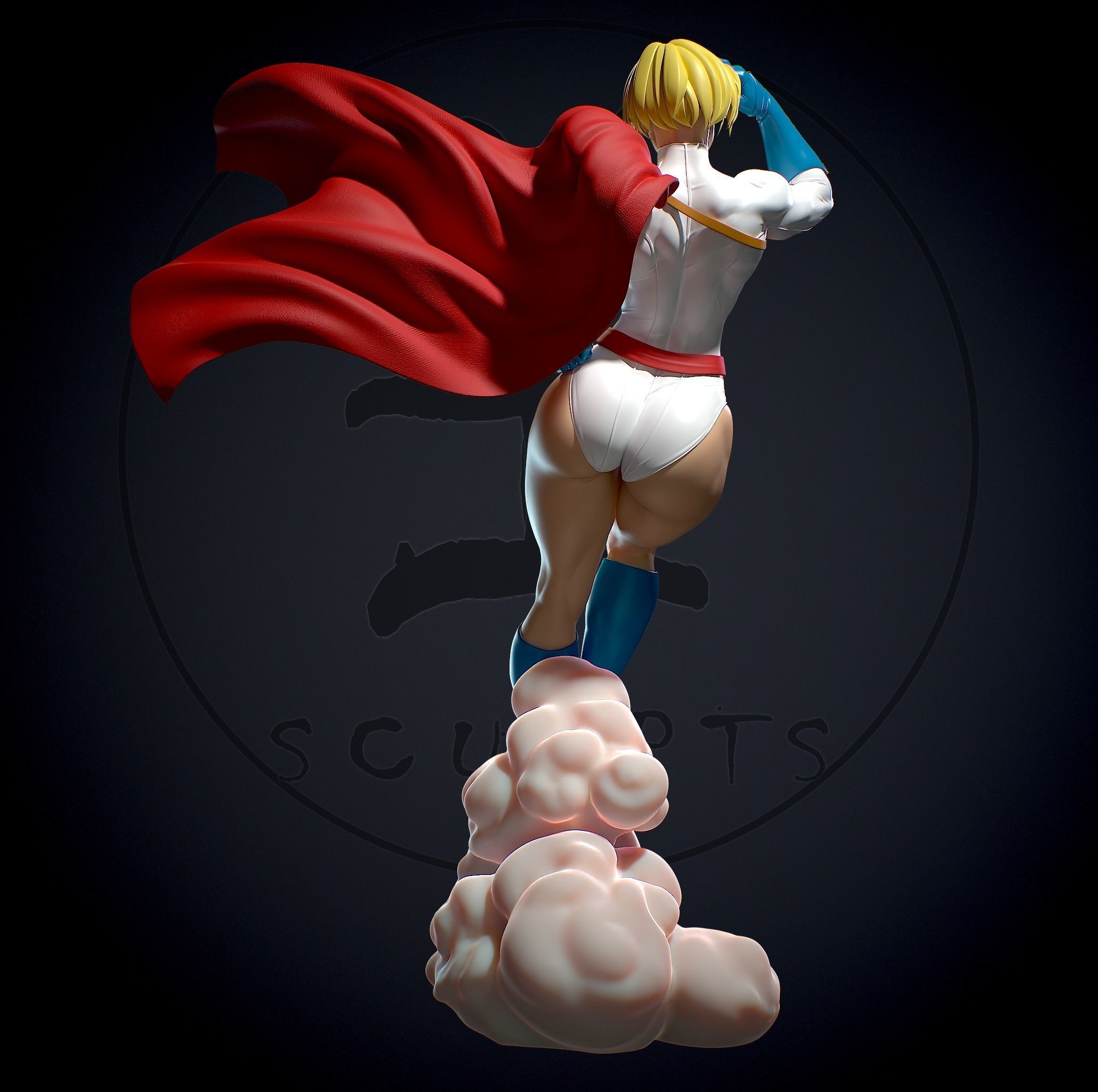 Power girl with NSFW 3D print model_4
