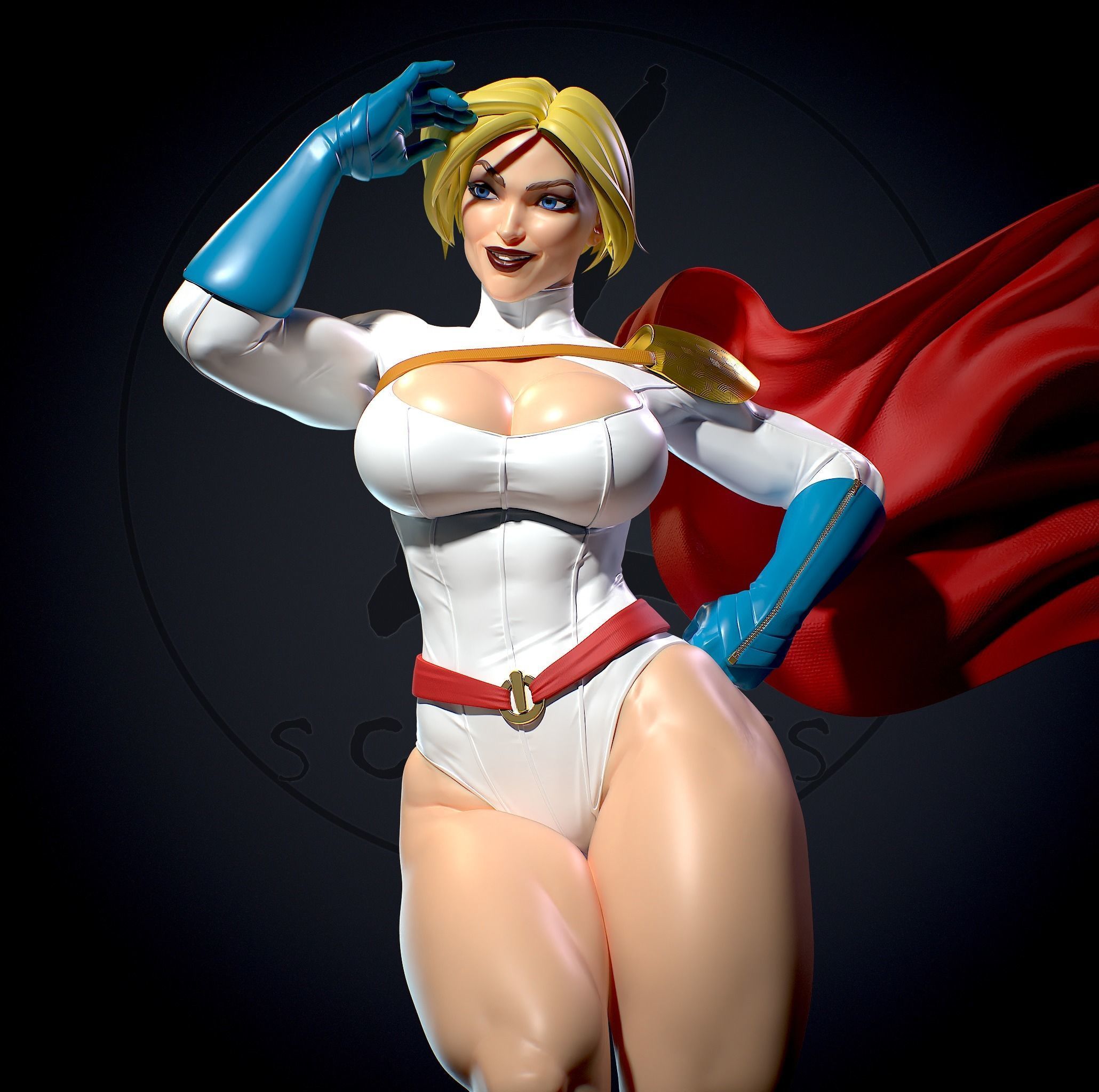 Power girl with NSFW 3D print model_8